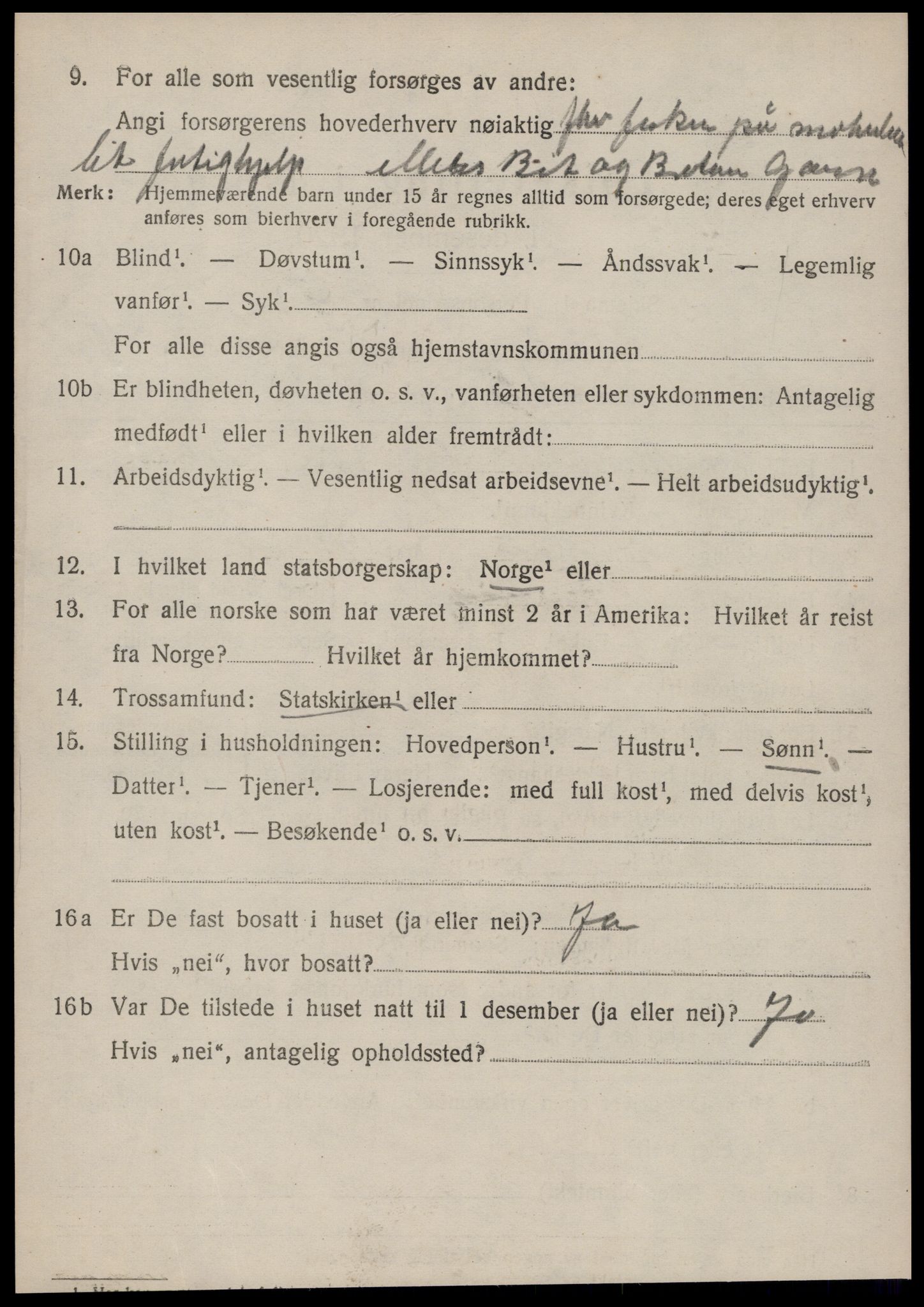 SAT, 1920 census for Vatne, 1920, p. 3329