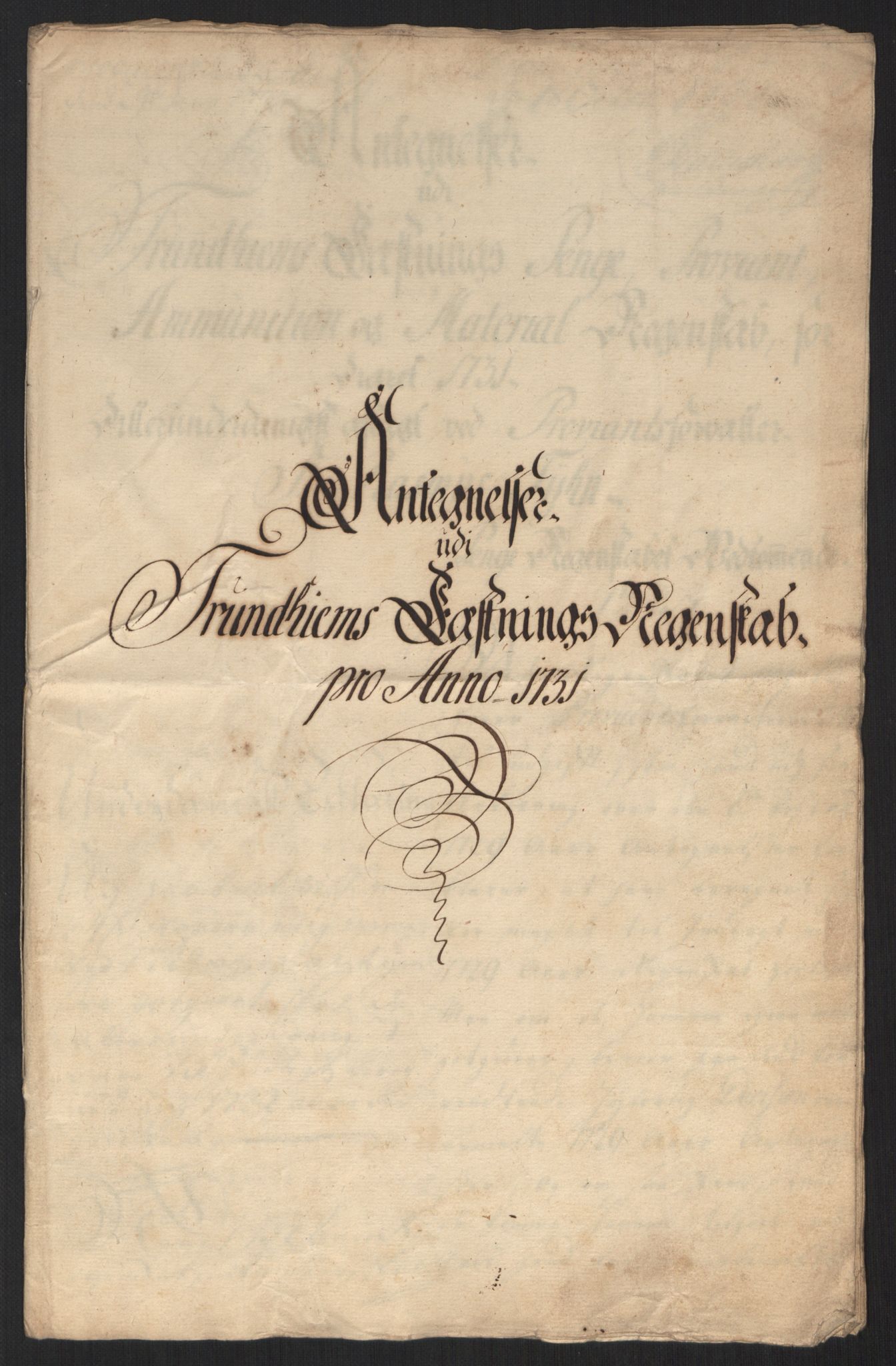 Rentekammeret inntil 1814, Reviderte regnskaper, Militære regnskaper, AV/RA-EA-4069/Rd/L0649: Trondheim festningsregnskaper, 1731