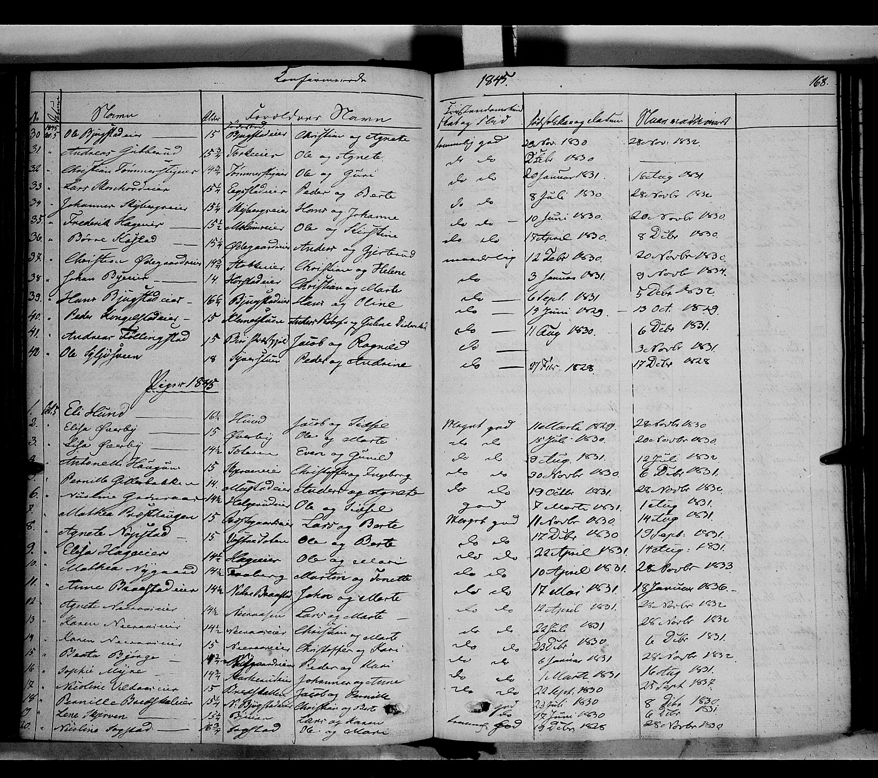 Vardal prestekontor, AV/SAH-PREST-100/H/Ha/Haa/L0005: Parish register (official) no. 5, 1831-1853, p. 168