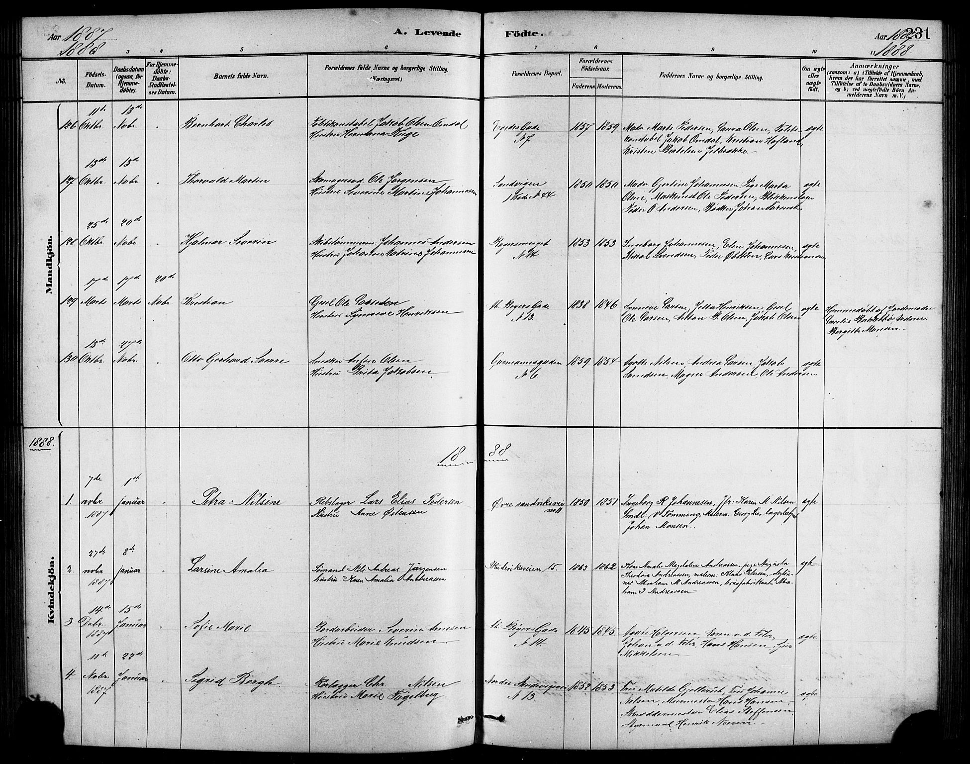 Sandviken Sokneprestembete, SAB/A-77601/H/Hb/L0001: Parish register (copy) no. A 2, 1879-1892, p. 231