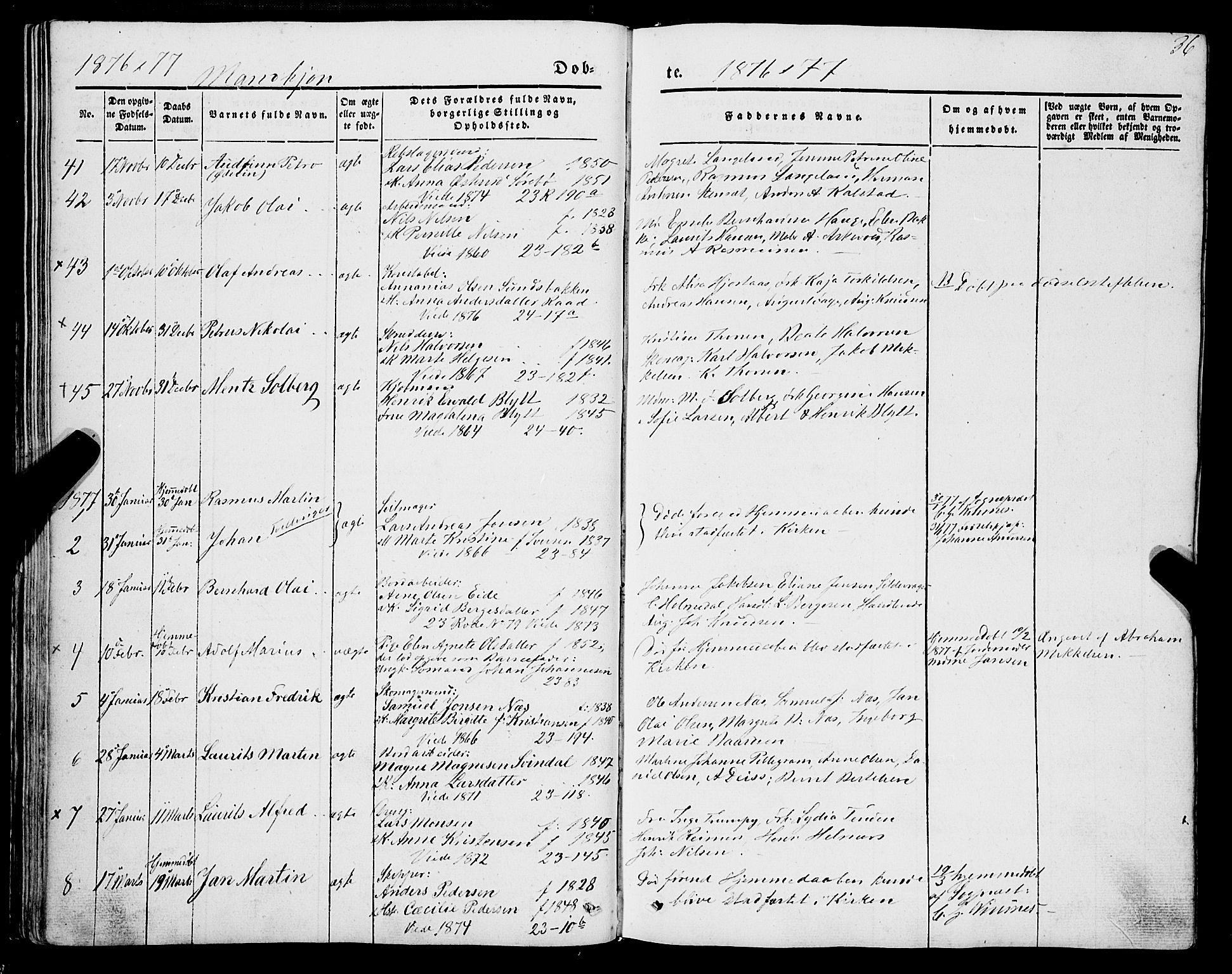 Mariakirken Sokneprestembete, SAB/A-76901/H/Haa/L0006: Parish register (official) no. A 6, 1846-1877, p. 36