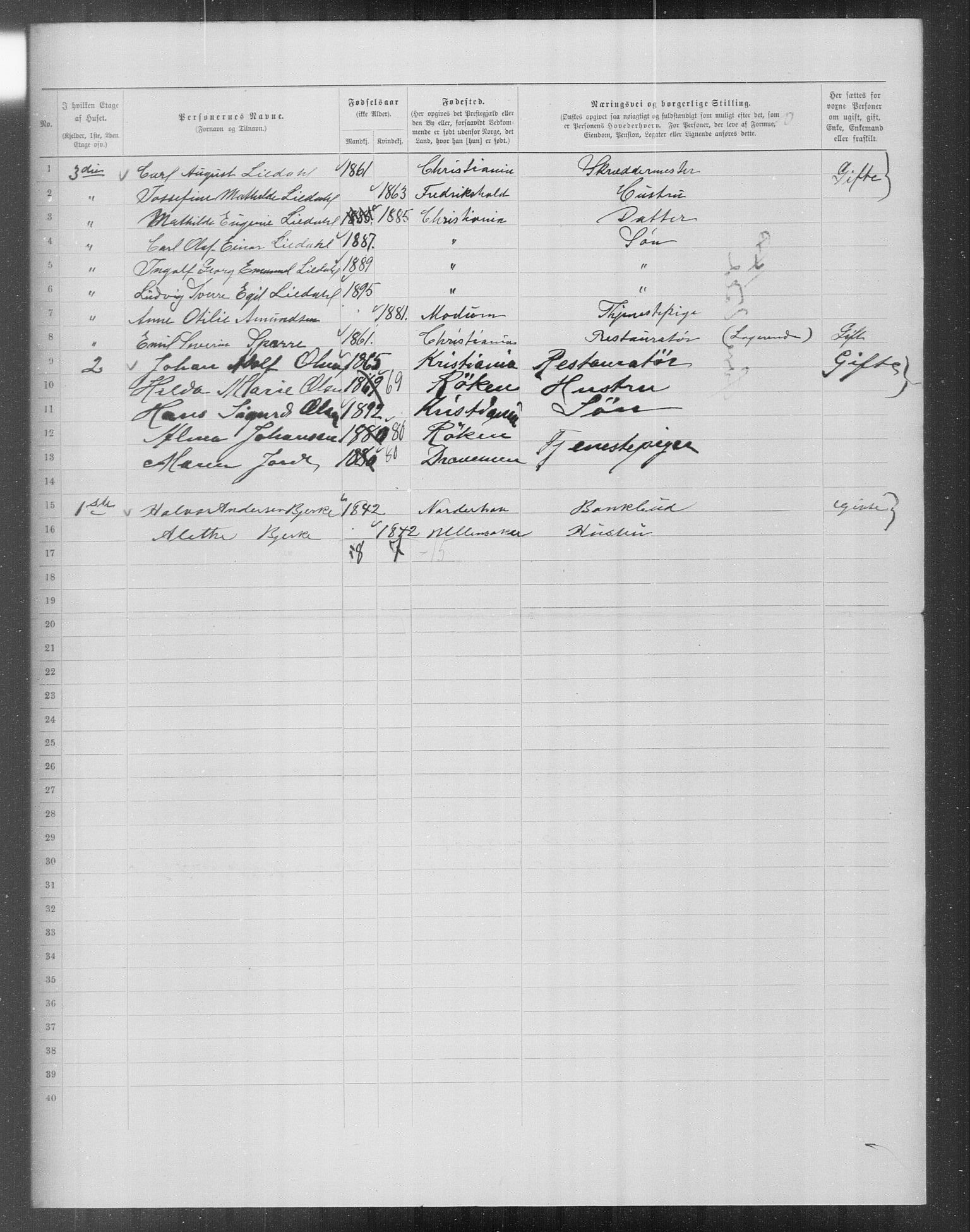 OBA, Municipal Census 1899 for Kristiania, 1899, p. 16684