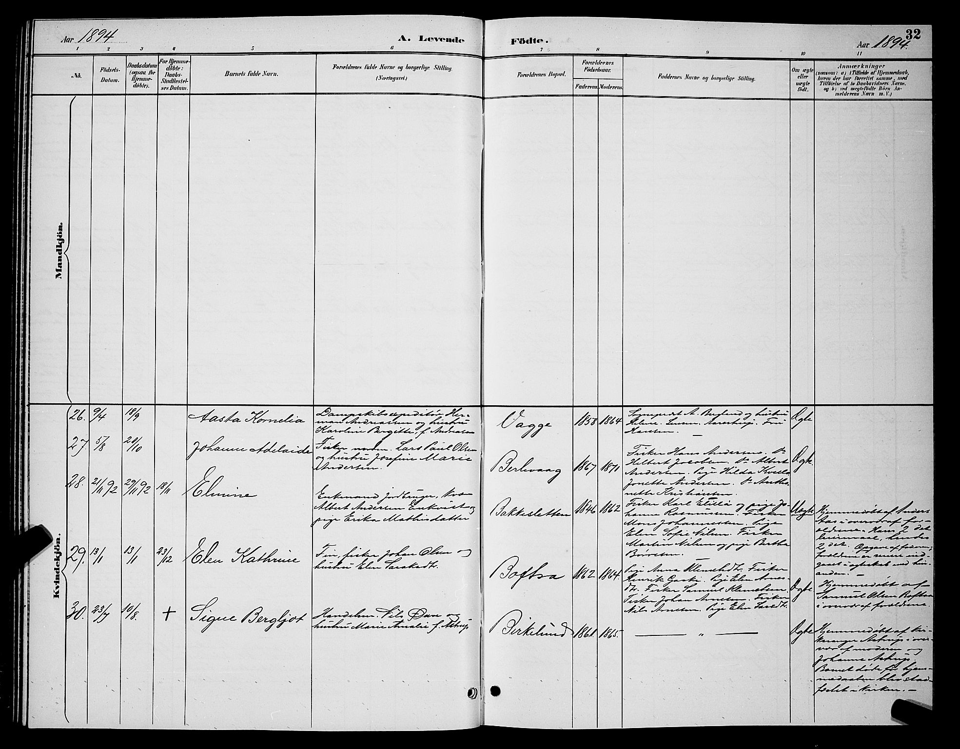 Tana sokneprestkontor, AV/SATØ-S-1334/H/Hb/L0004klokker: Parish register (copy) no. 4, 1890-1903, p. 32