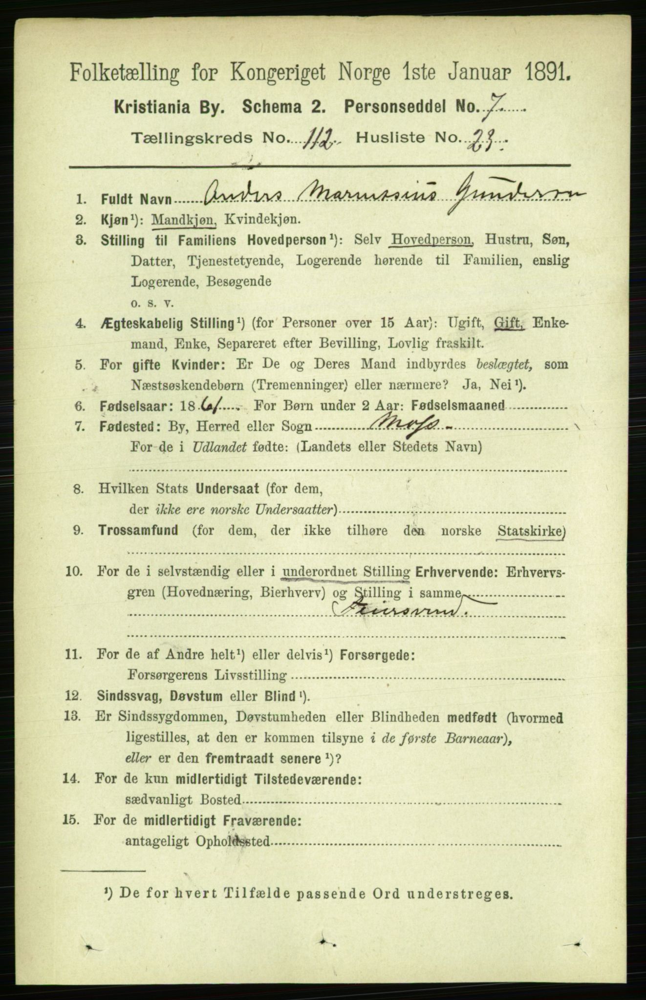 RA, 1891 census for 0301 Kristiania, 1891, p. 59718