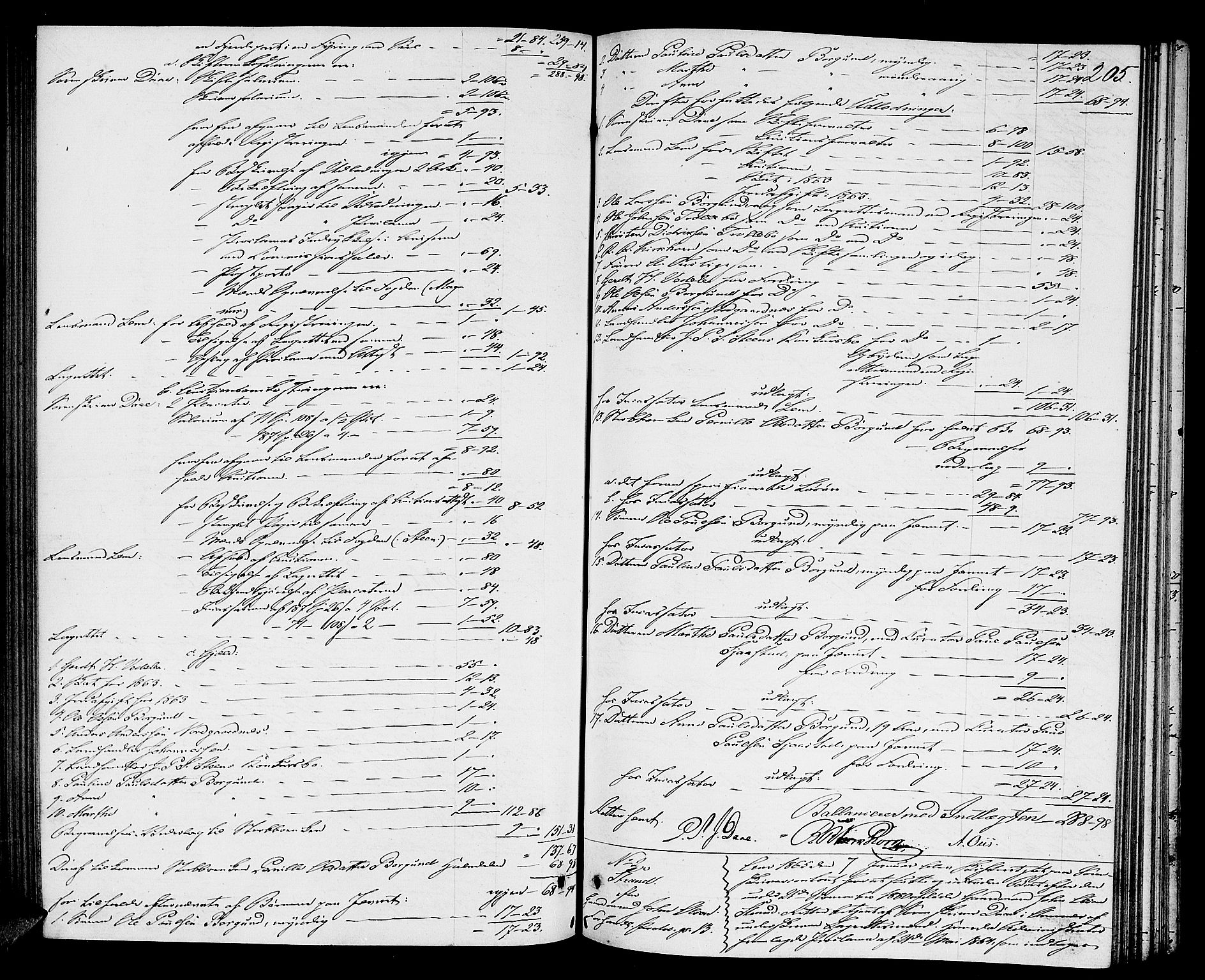 Nordfjord sorenskriveri, AV/SAB-A-2801/1/04/04d/L0003: Skifteutlodningsprotokoll, 1862-1865, p. 204b-205a