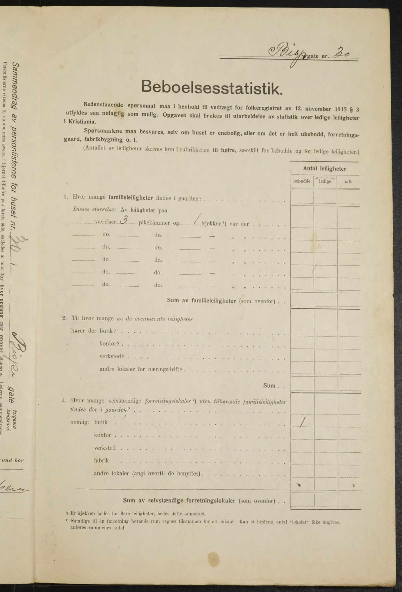 OBA, Municipal Census 1916 for Kristiania, 1916, p. 5498