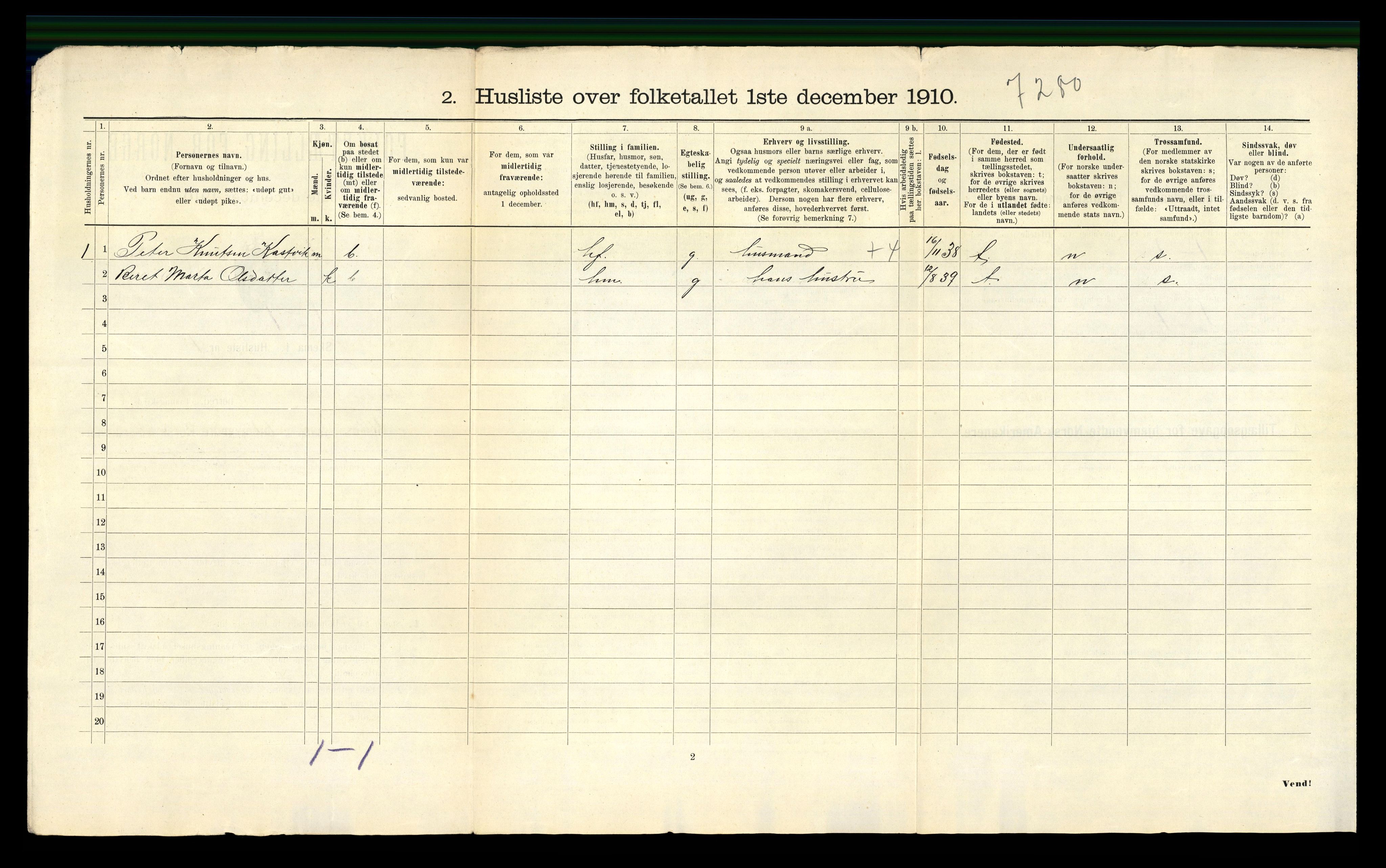 RA, 1910 census for Åsen, 1910, p. 597