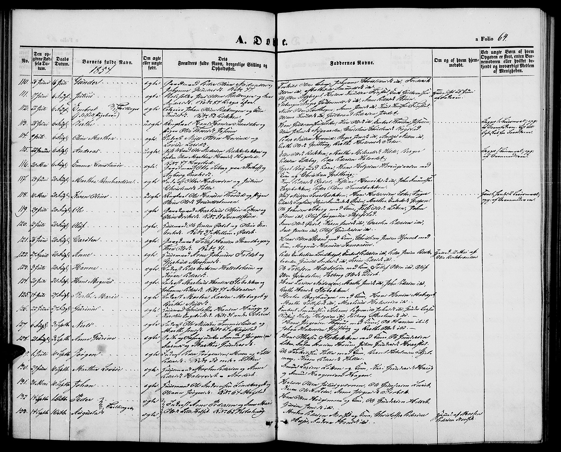 Elverum prestekontor, AV/SAH-PREST-044/H/Ha/Hab/L0002: Parish register (copy) no. 2, 1845-1855, p. 64