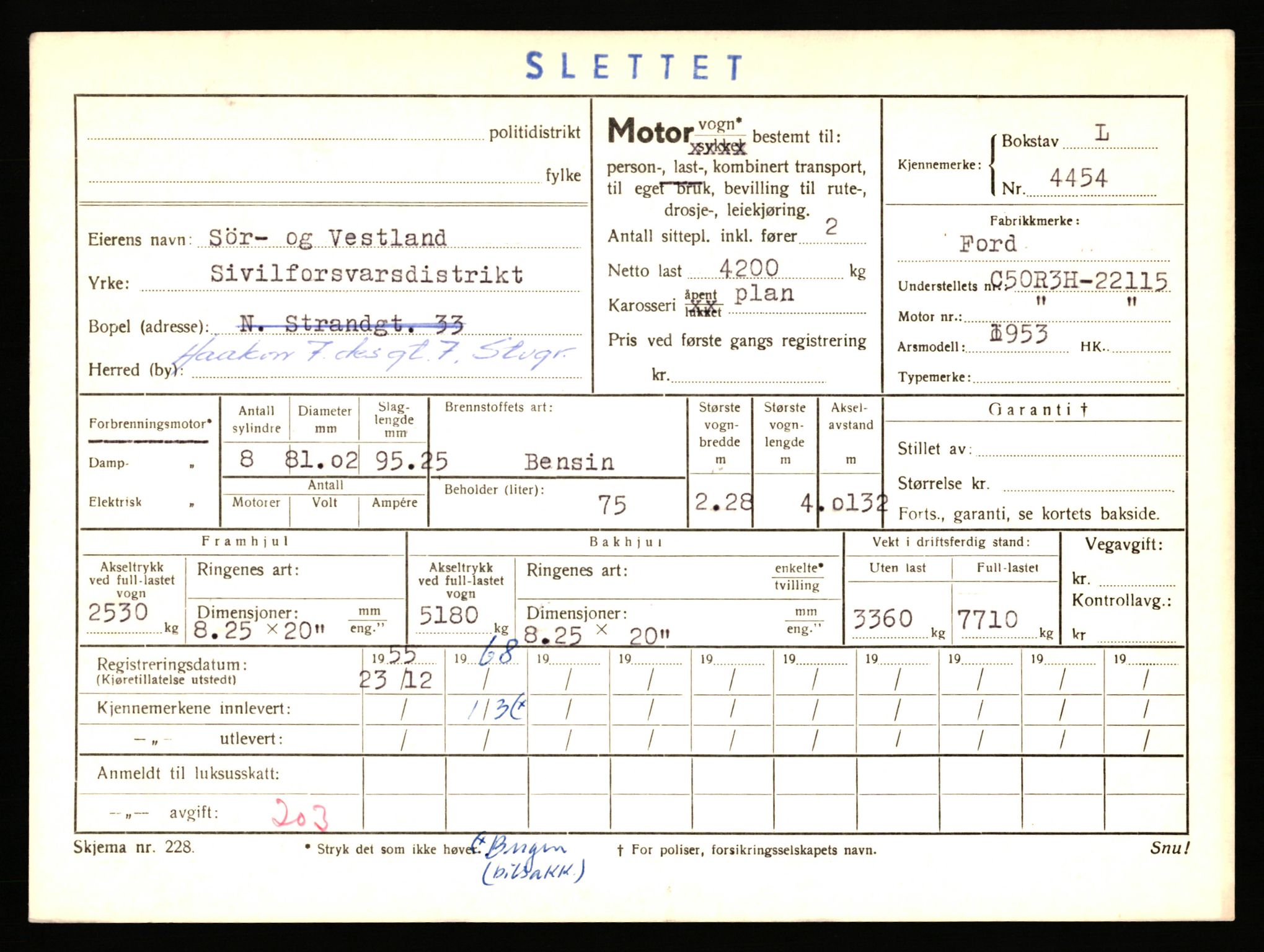 Stavanger trafikkstasjon, AV/SAST-A-101942/0/F/L0012: L-4200 - L-4699, 1930-1971, p. 1071