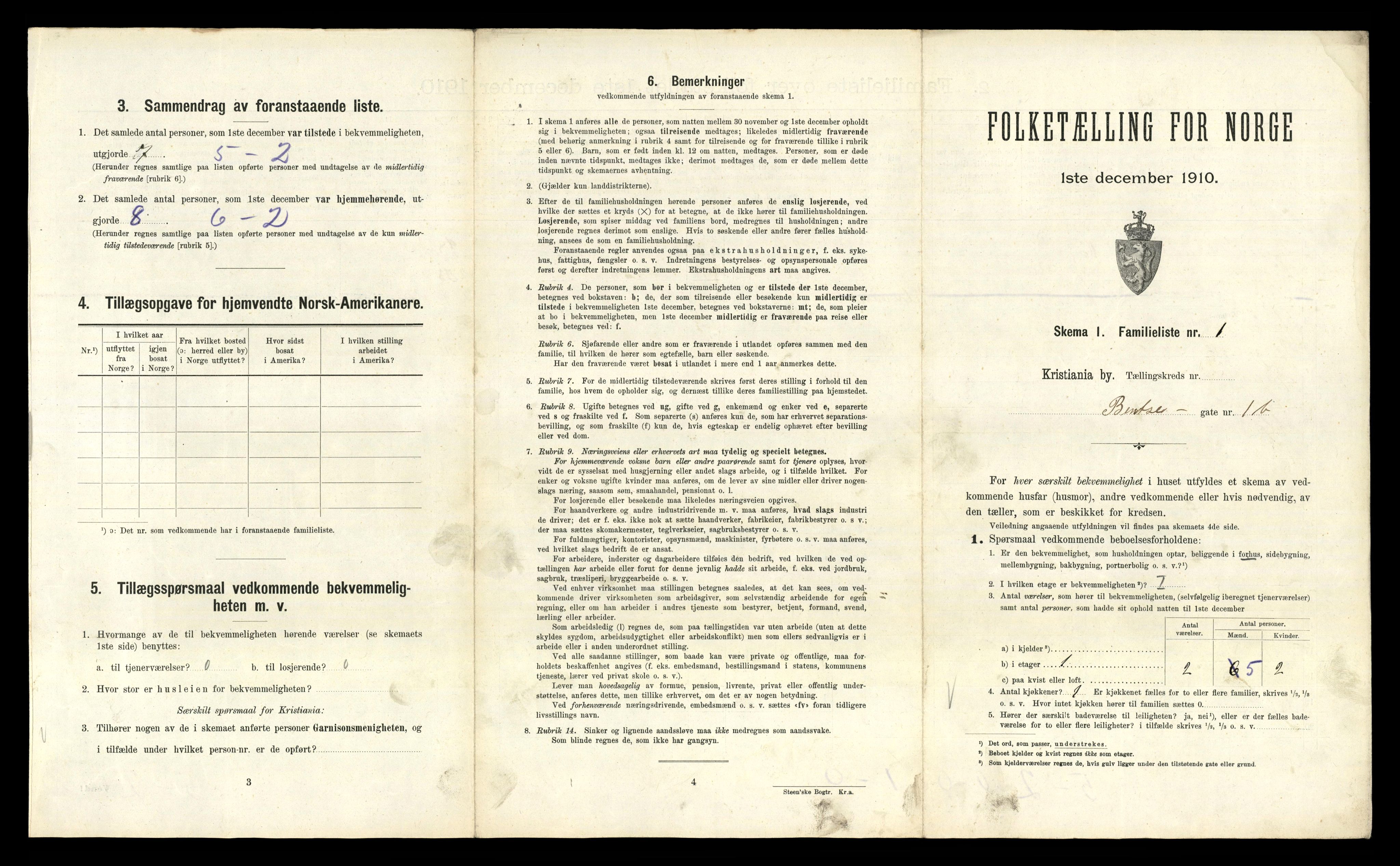 RA, 1910 census for Kristiania, 1910, p. 4615