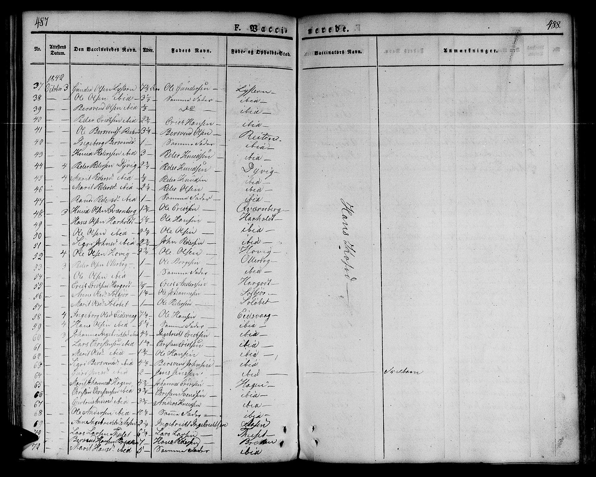 Ministerialprotokoller, klokkerbøker og fødselsregistre - Møre og Romsdal, AV/SAT-A-1454/551/L0624: Parish register (official) no. 551A04, 1831-1845, p. 487-488