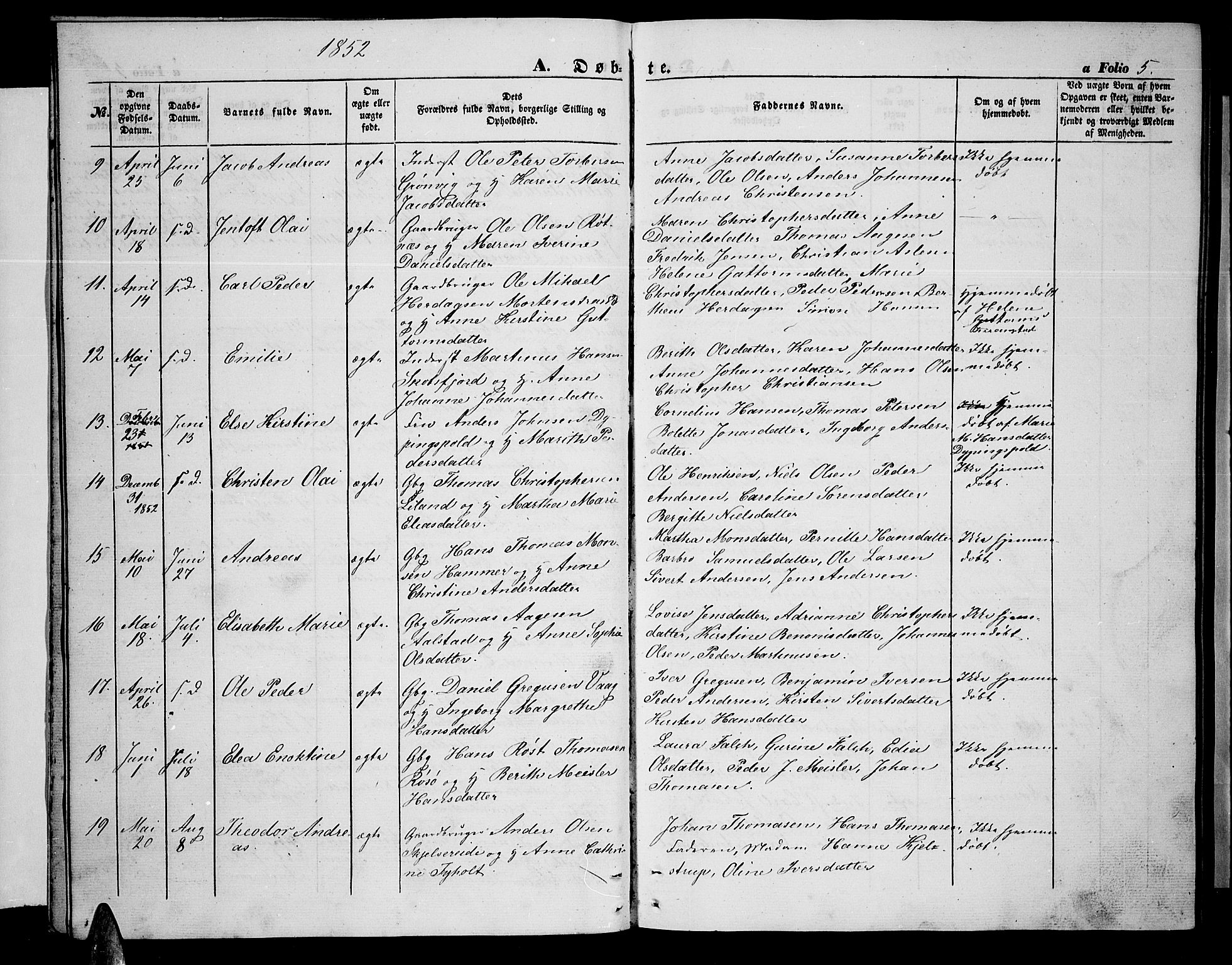 Ministerialprotokoller, klokkerbøker og fødselsregistre - Nordland, SAT/A-1459/855/L0814: Parish register (copy) no. 855C03, 1851-1864, p. 5