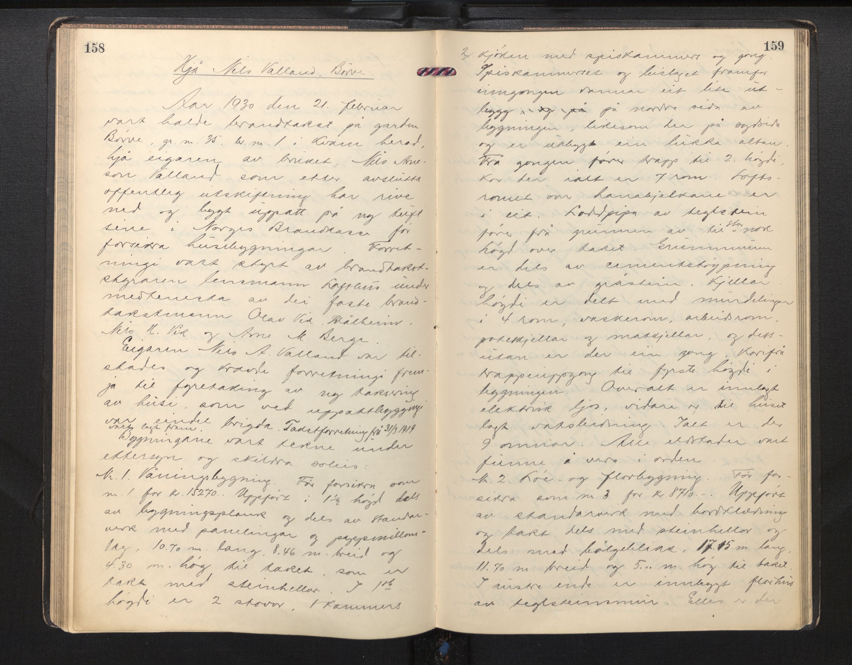 Lensmannen i Kvam, AV/SAB-A-33201/0012/L0003: Branntakstprotokoll, 1919-1941, p. 158-159