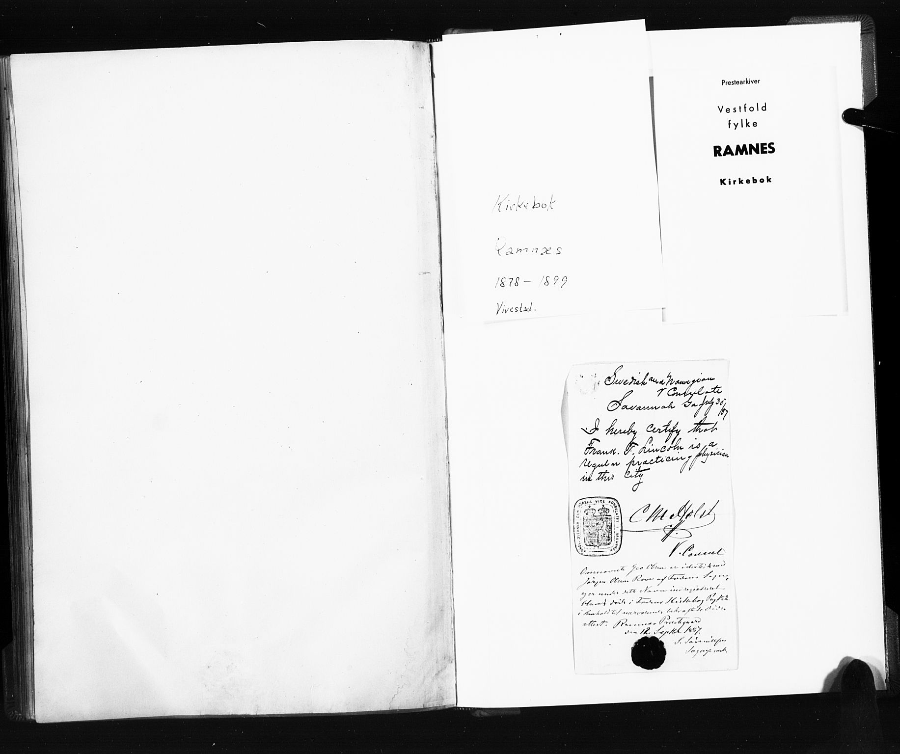 Ramnes kirkebøker, SAKO/A-314/F/Fc/L0001: Parish register (official) no. III 1, 1878-1899