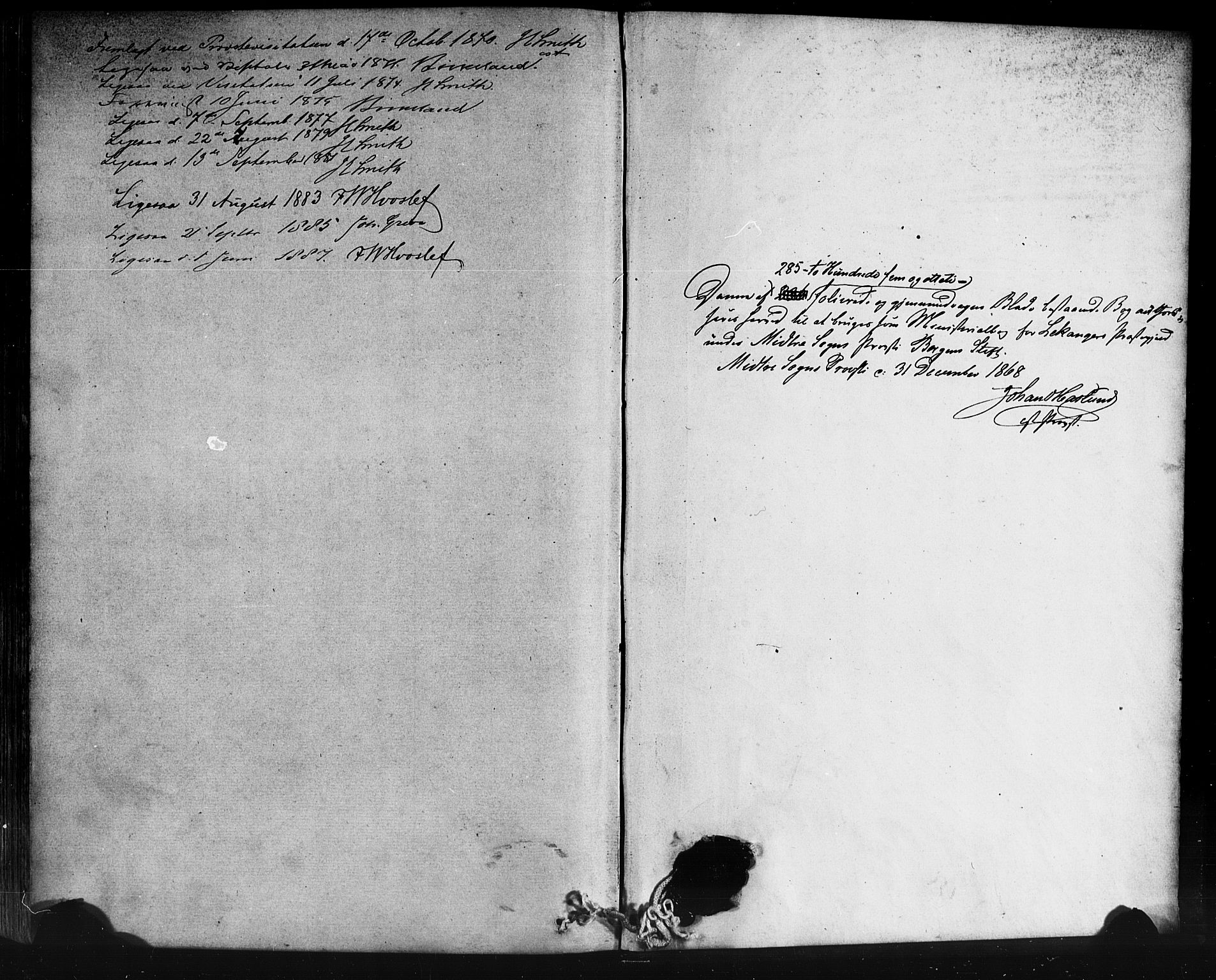 Leikanger sokneprestembete, AV/SAB-A-81001/H/Haa/Haaa/L0009: Parish register (official) no. A 9, 1869-1888