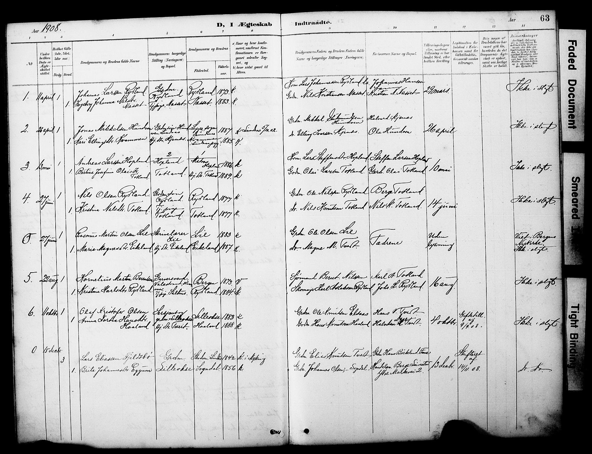 Alversund Sokneprestembete, SAB/A-73901/H/Ha/Hab: Parish register (copy) no. D 3, 1890-1908, p. 63