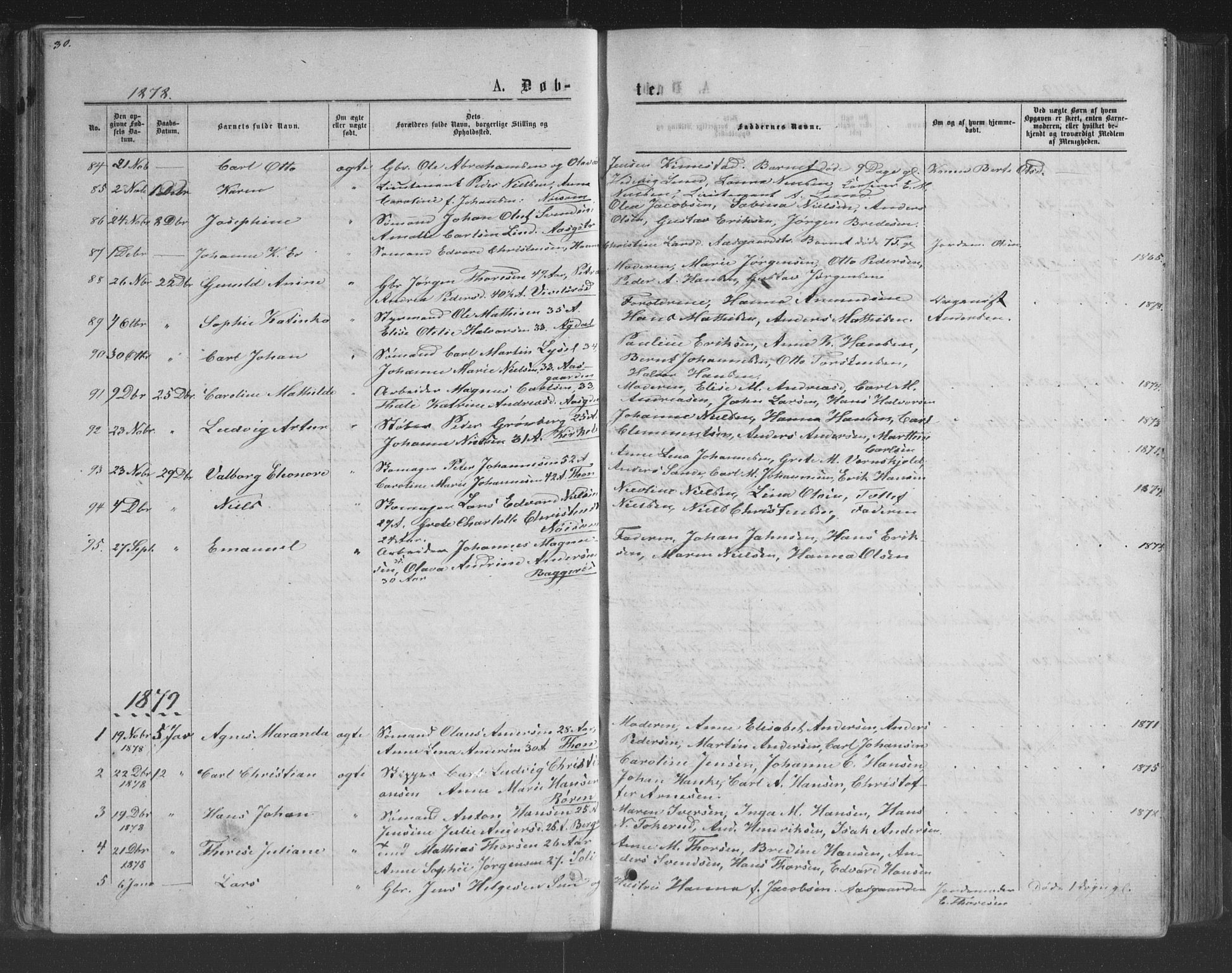 Borre kirkebøker, AV/SAKO-A-338/G/Ga/L0003: Parish register (copy) no. I 3, 1871-1892, p. 30