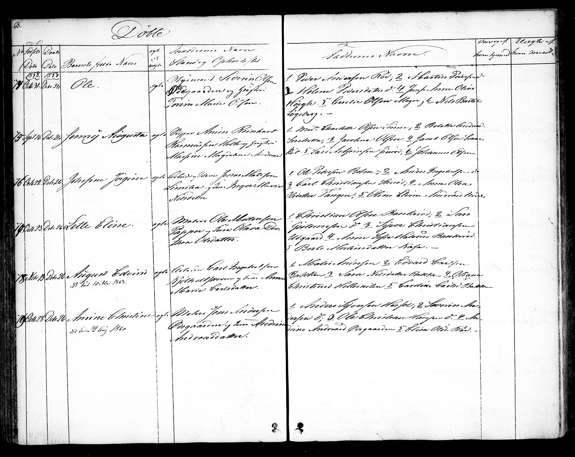 Hvaler prestekontor Kirkebøker, SAO/A-2001/F/Fa/L0006: Parish register (official) no. I 6, 1846-1863, p. 68