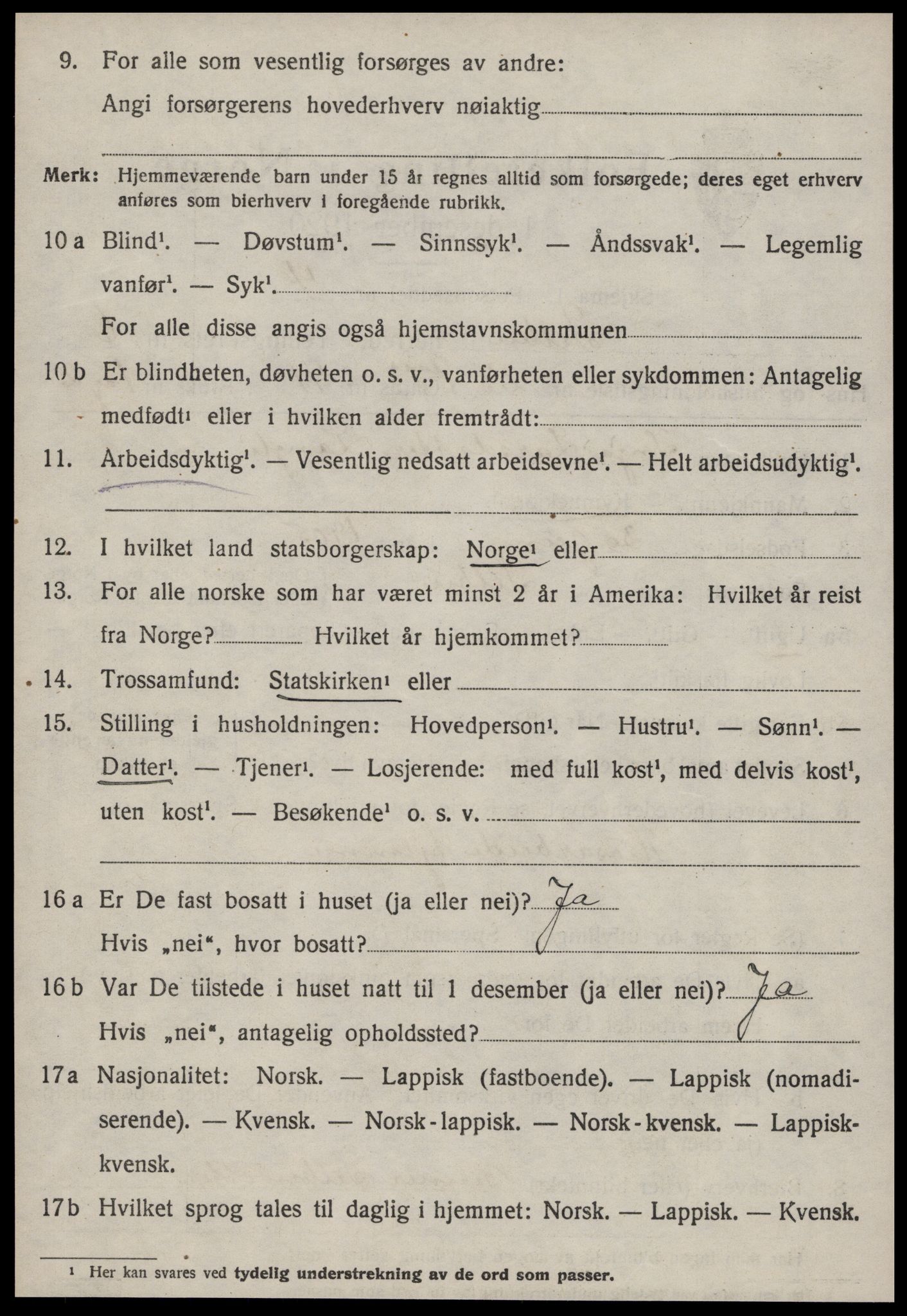 SAT, 1920 census for Selbu, 1920, p. 3731