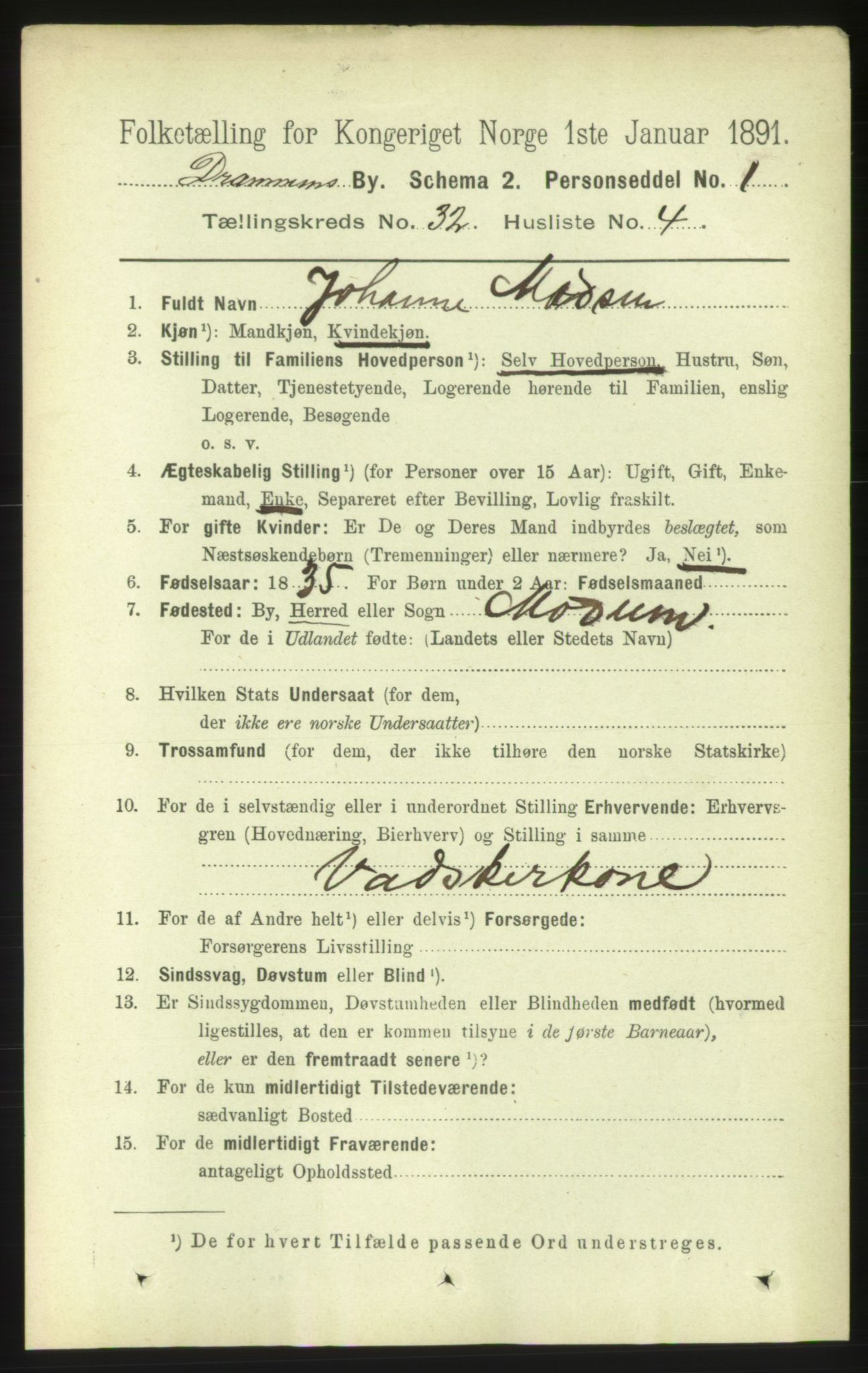 RA, 1891 census for 0602 Drammen, 1891, p. 19298