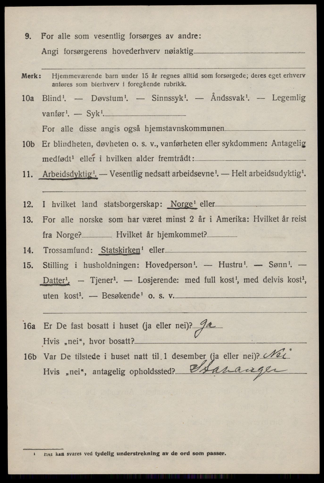 SAST, 1920 census for Vikedal, 1920, p. 4248