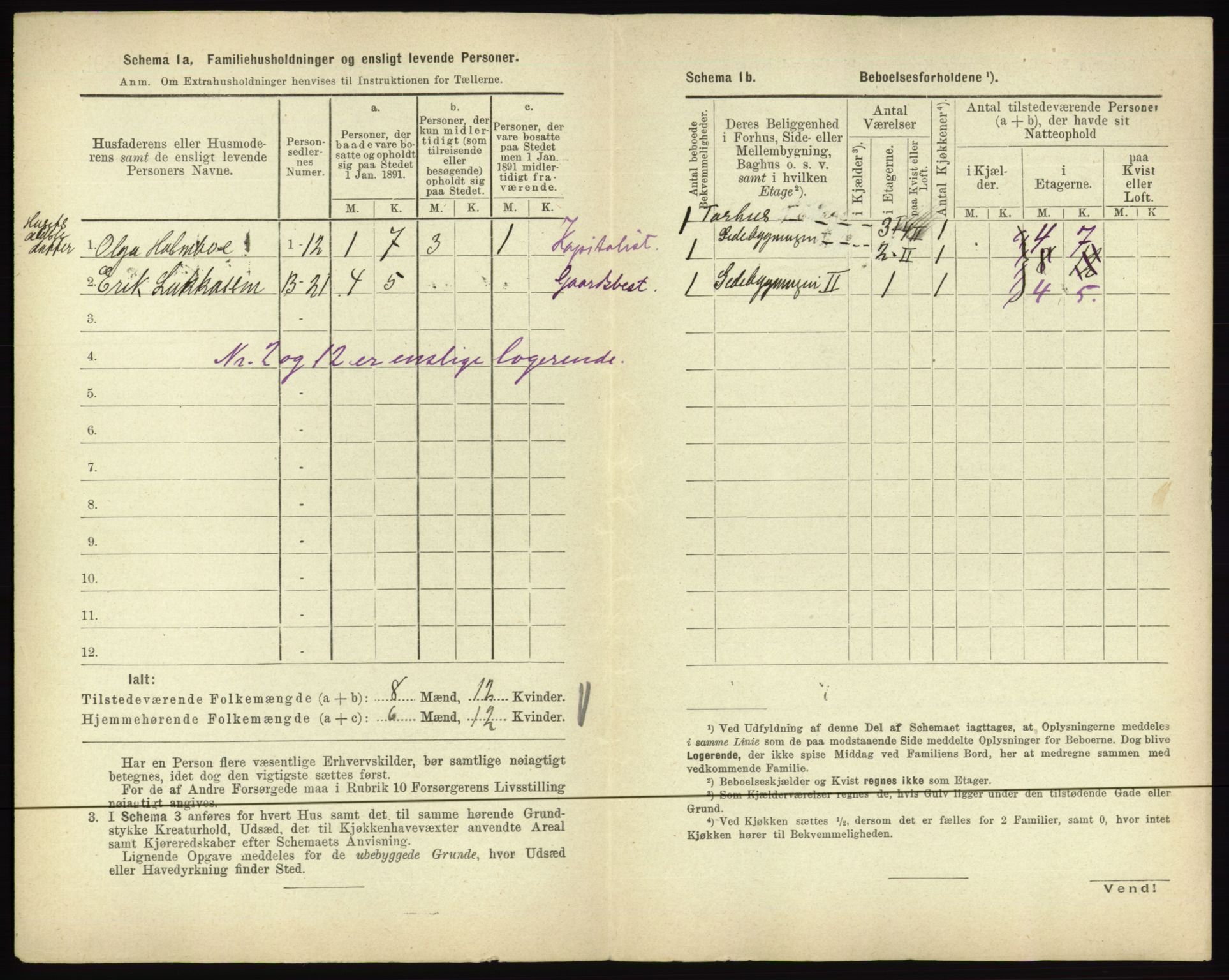 RA, 1891 census for 0601 Hønefoss, 1891, p. 84