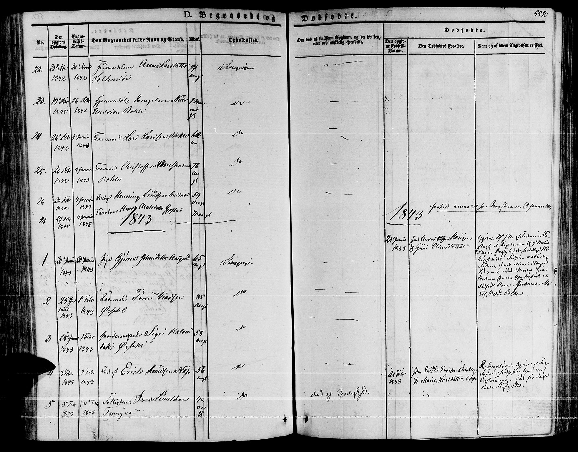 Ministerialprotokoller, klokkerbøker og fødselsregistre - Møre og Romsdal, AV/SAT-A-1454/592/L1024: Parish register (official) no. 592A03 /1, 1831-1849, p. 552