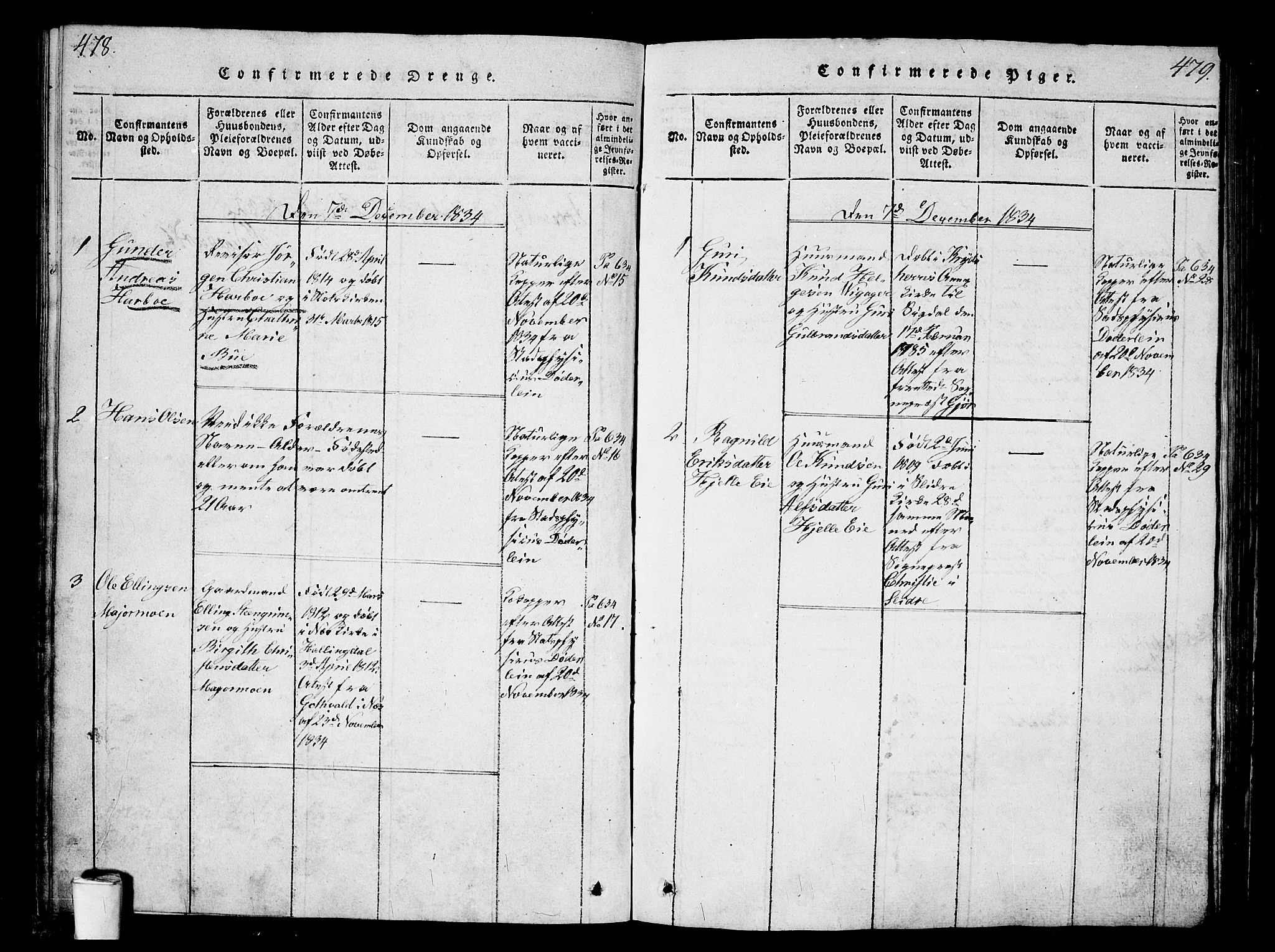 Kristiania tukthusprest Kirkebøker, AV/SAO-A-10881/G/Ga/L0001: Parish register (copy) no. 1, 1818-1857, p. 478-479