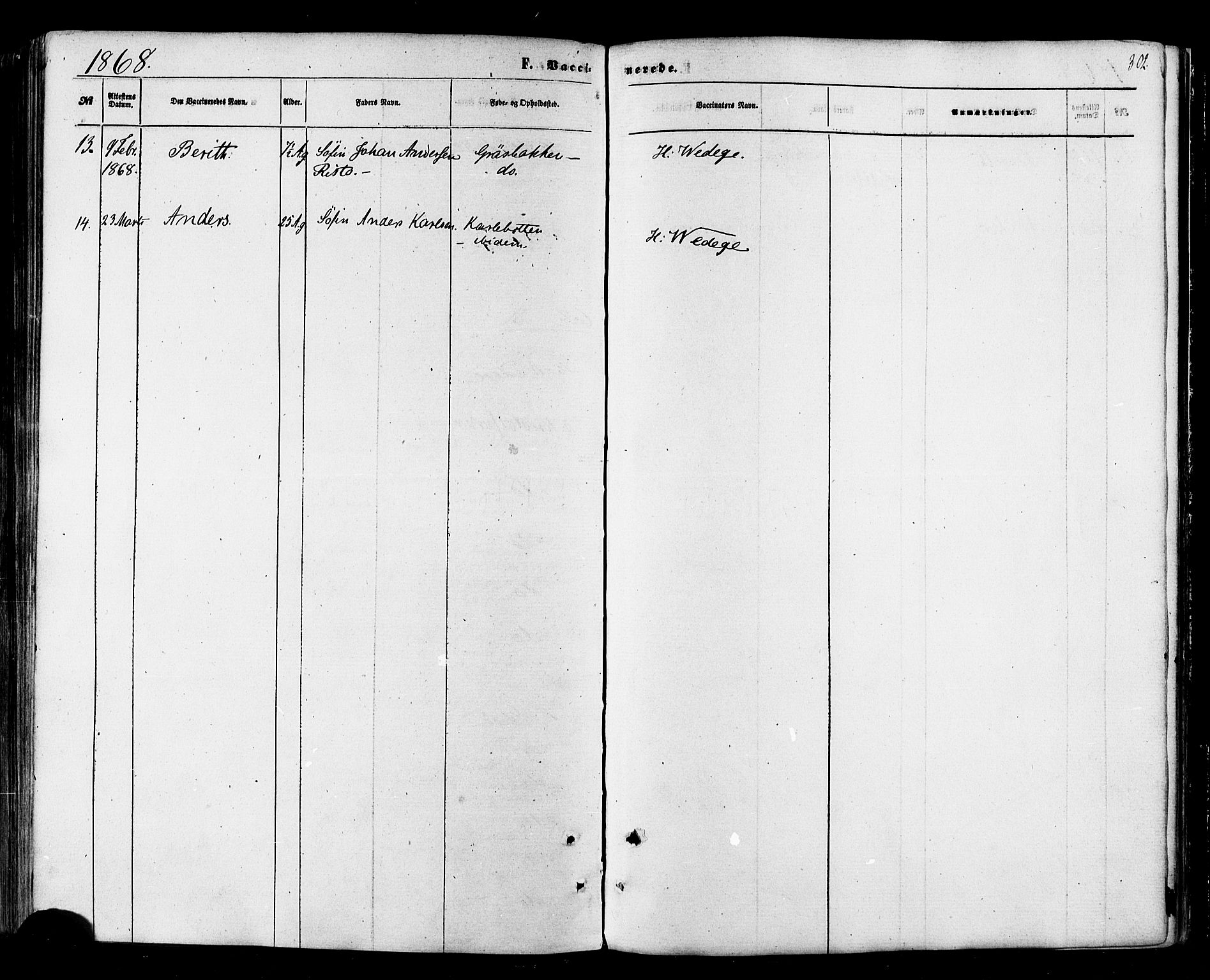 Nesseby sokneprestkontor, SATØ/S-1330/H/Ha/L0003kirke: Parish register (official) no. 3 /1, 1865-1876, p. 302