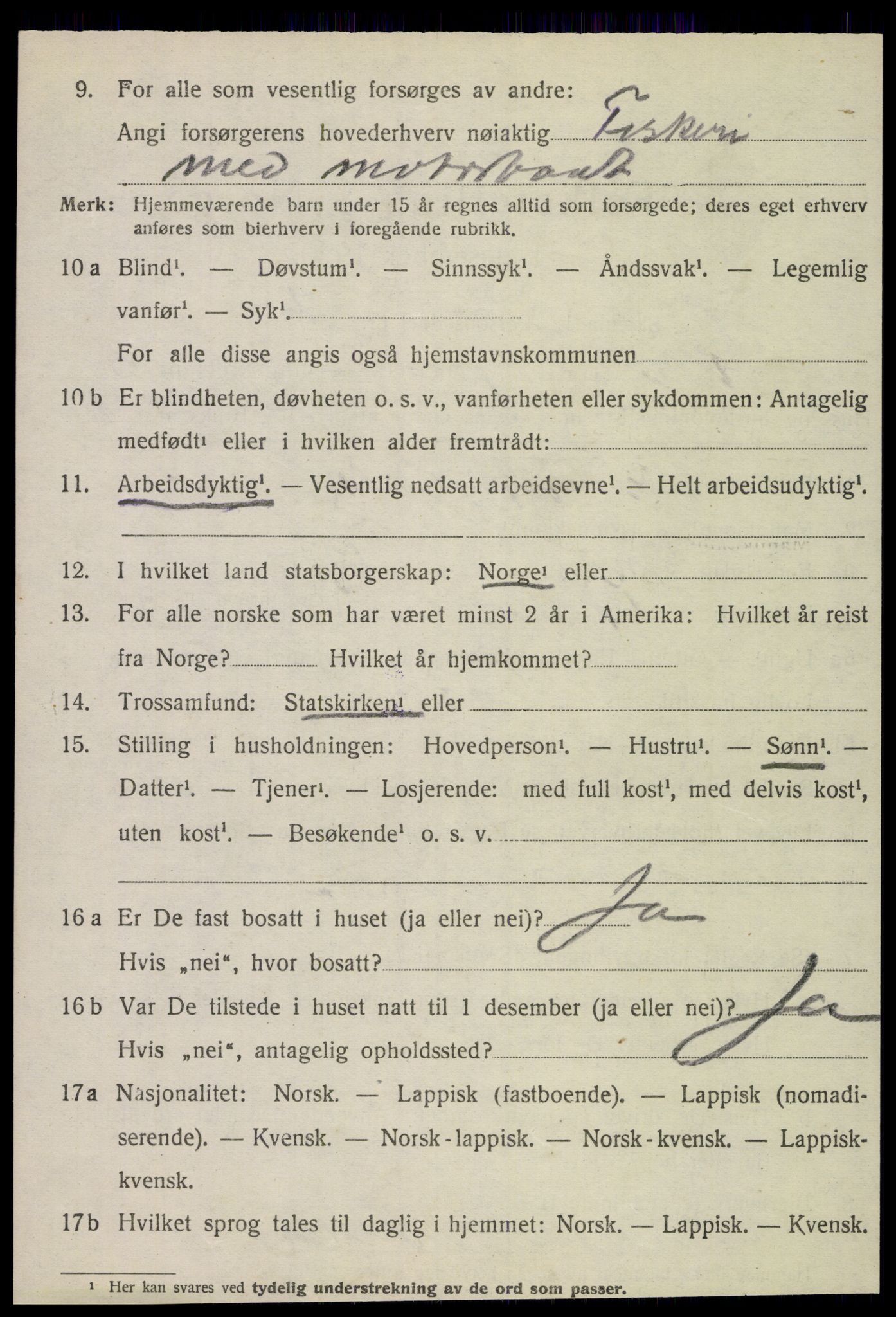 SAT, 1920 census for Lurøy, 1920, p. 1818