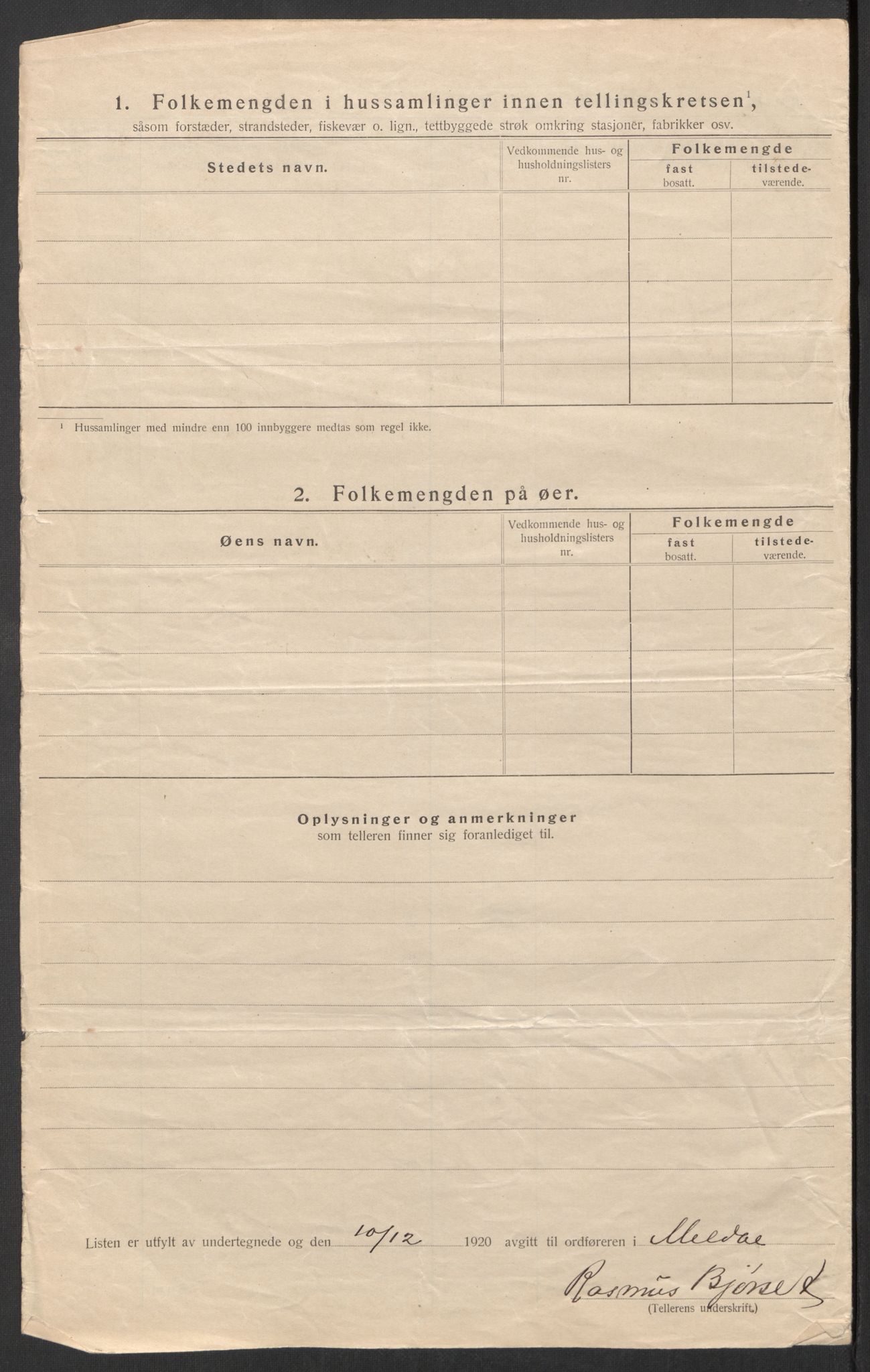 SAT, 1920 census for Meldal, 1920, p. 51