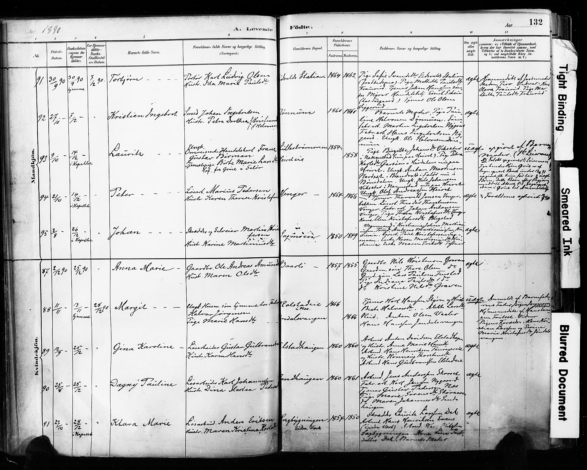 Eidsvoll prestekontor Kirkebøker, SAO/A-10888/F/Fa/L0002: Parish register (official) no. I 2, 1882-1895, p. 132
