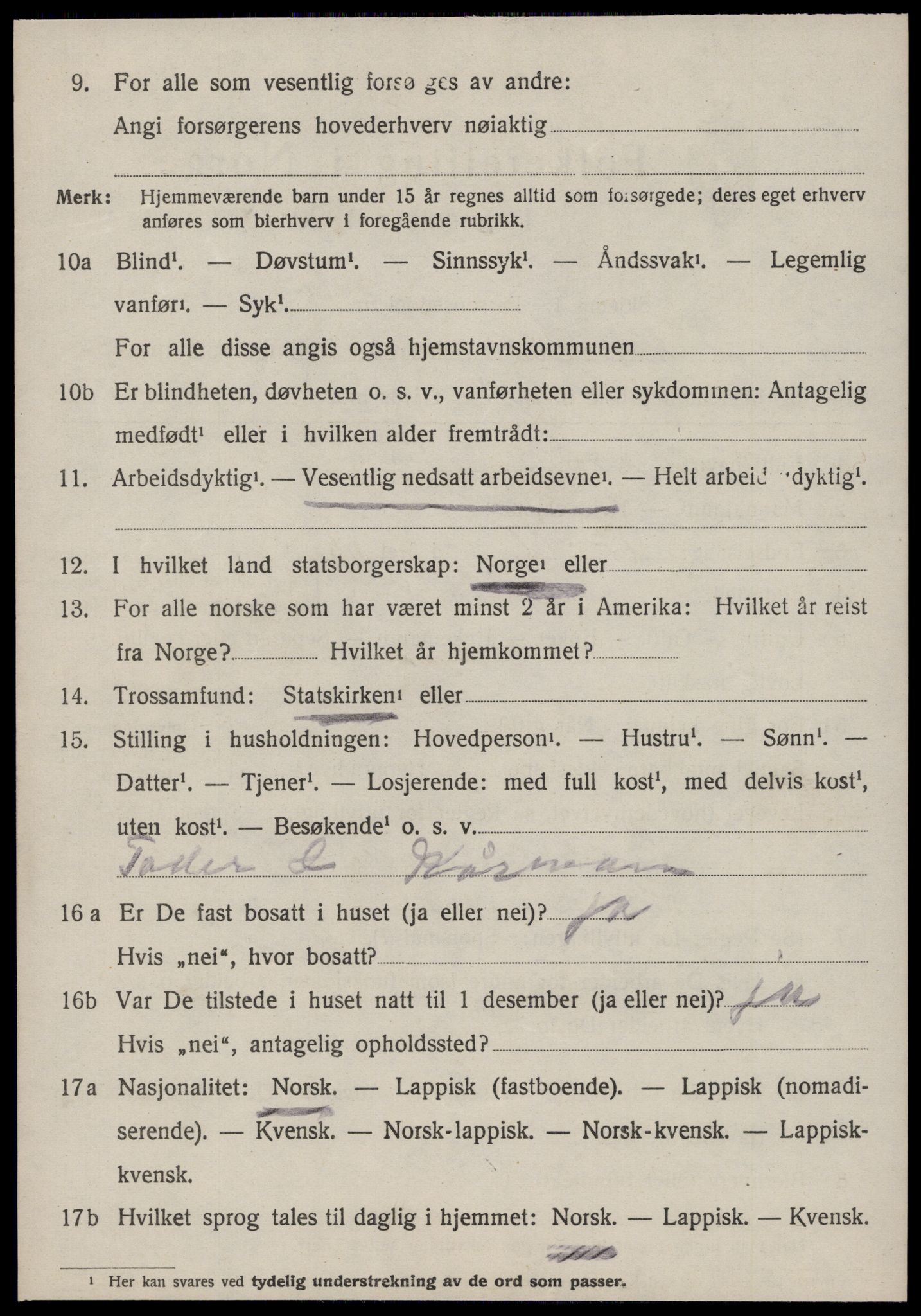 SAT, 1920 census for Ålen, 1920, p. 1519