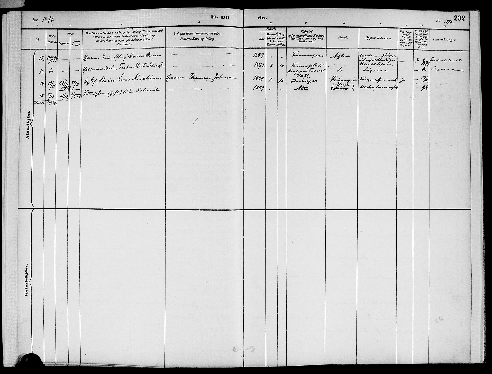 Ministerialprotokoller, klokkerbøker og fødselsregistre - Nord-Trøndelag, AV/SAT-A-1458/773/L0617: Parish register (official) no. 773A08, 1887-1910, p. 232