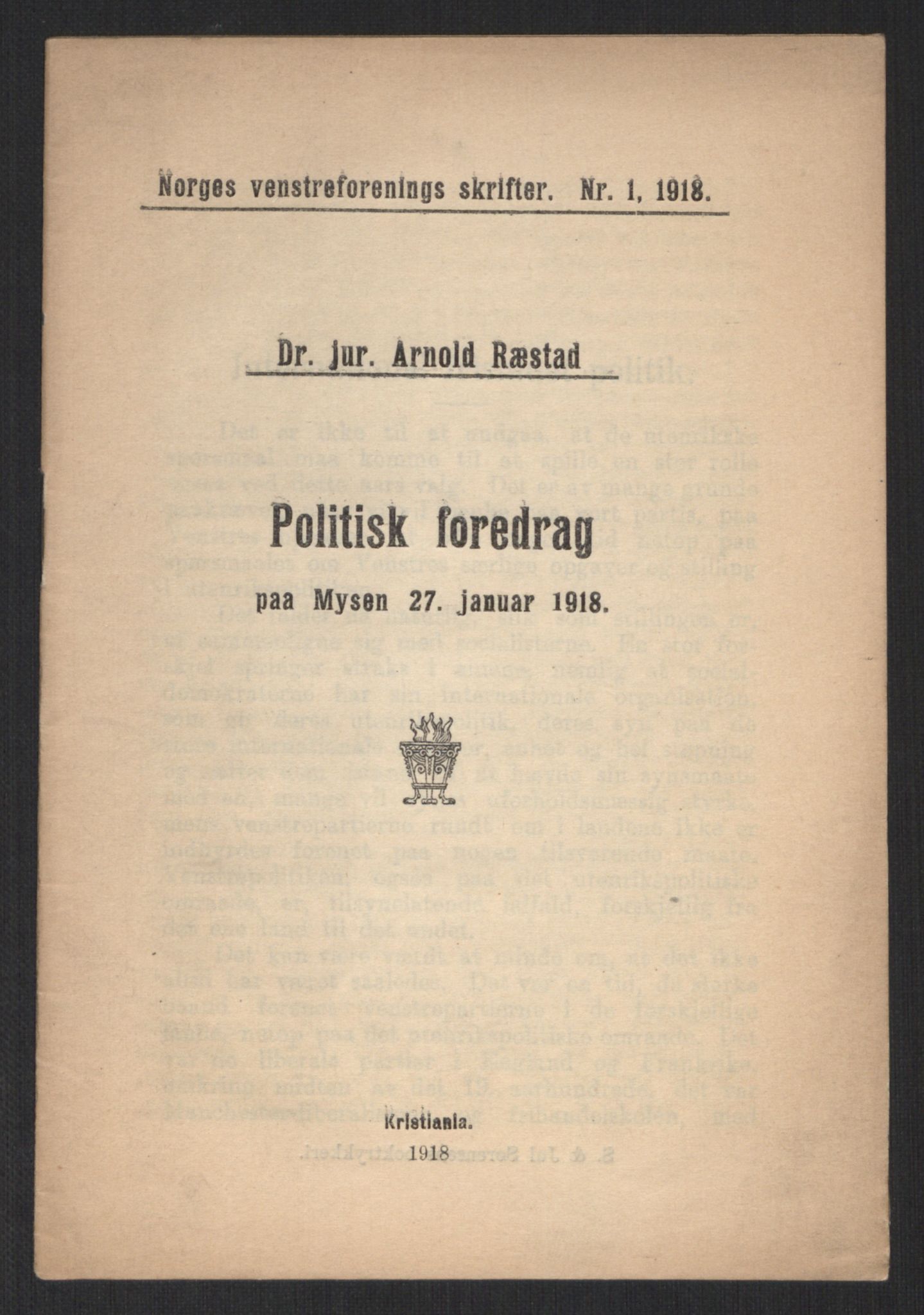 Venstres Hovedorganisasjon, RA/PA-0876/X/L0001: De eldste skrifter, 1860-1936, p. 998