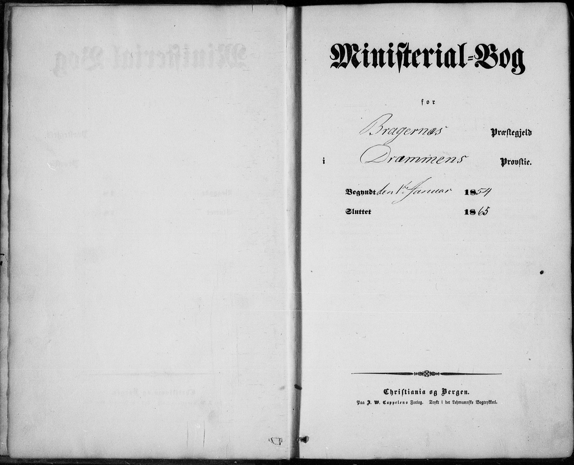 Bragernes kirkebøker, AV/SAKO-A-6/F/Fc/L0002: Parish register (official) no. III 2, 1854-1865