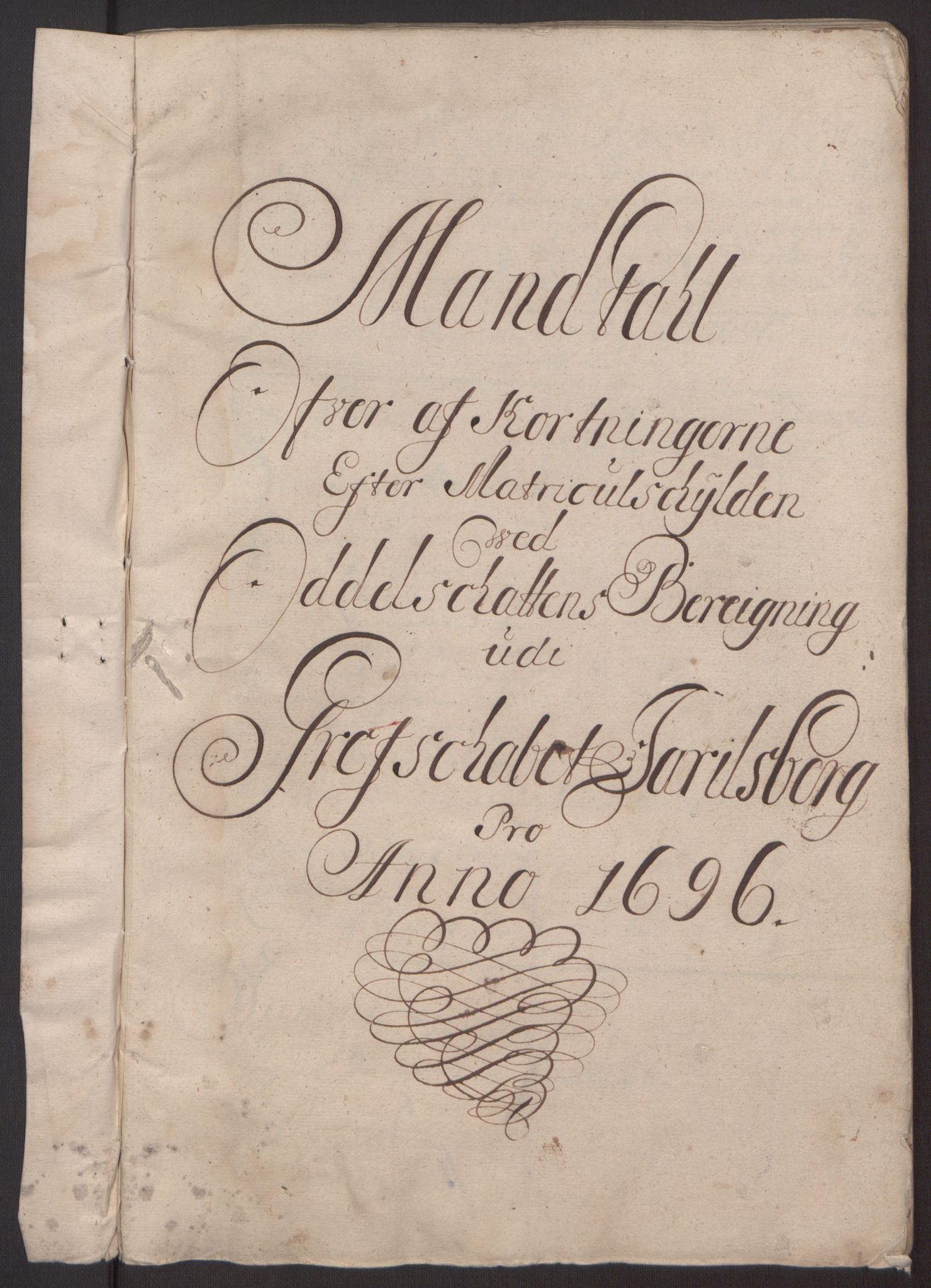 Rentekammeret inntil 1814, Reviderte regnskaper, Fogderegnskap, AV/RA-EA-4092/R32/L1867: Fogderegnskap Jarlsberg grevskap, 1694-1696, p. 312