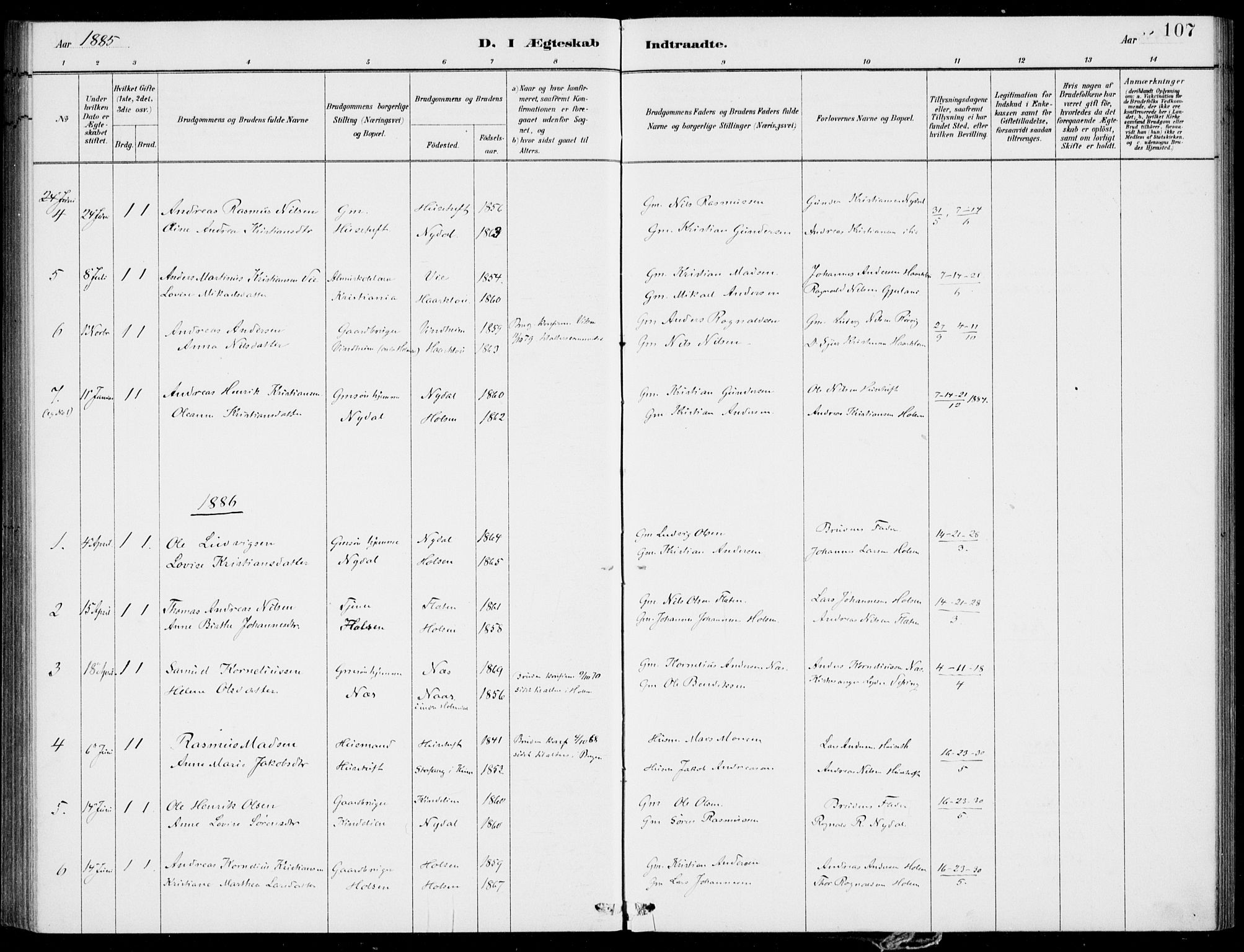 Førde sokneprestembete, SAB/A-79901/H/Haa/Haac/L0001: Parish register (official) no. C  1, 1881-1920, p. 107