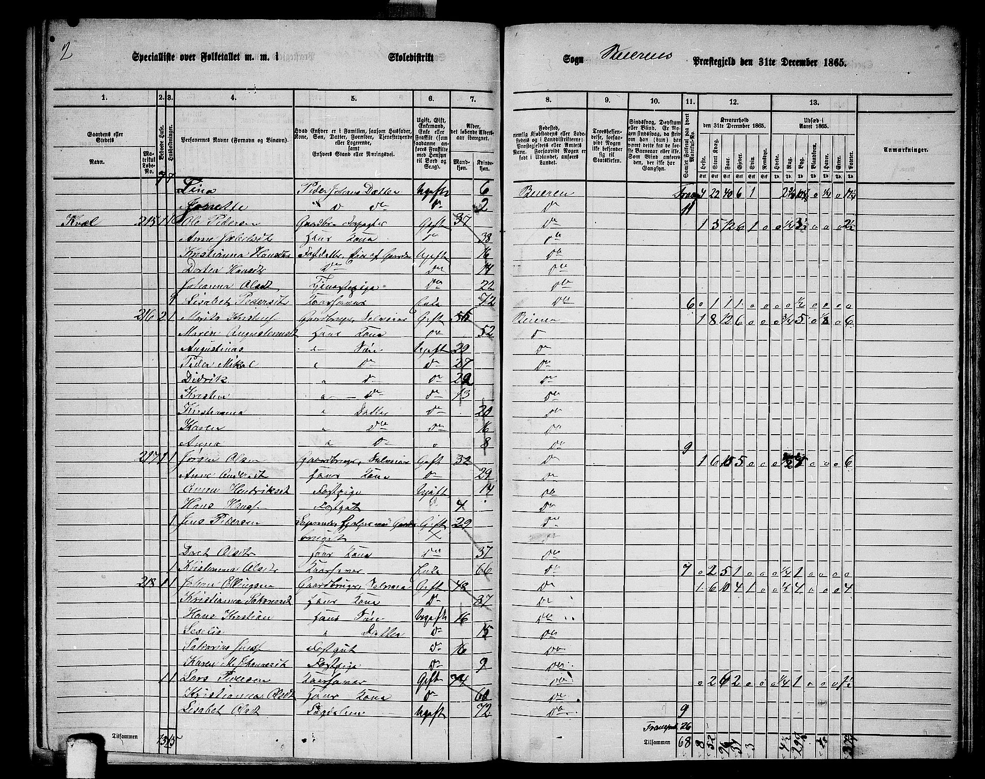 RA, 1865 census for Beiarn, 1865, p. 17