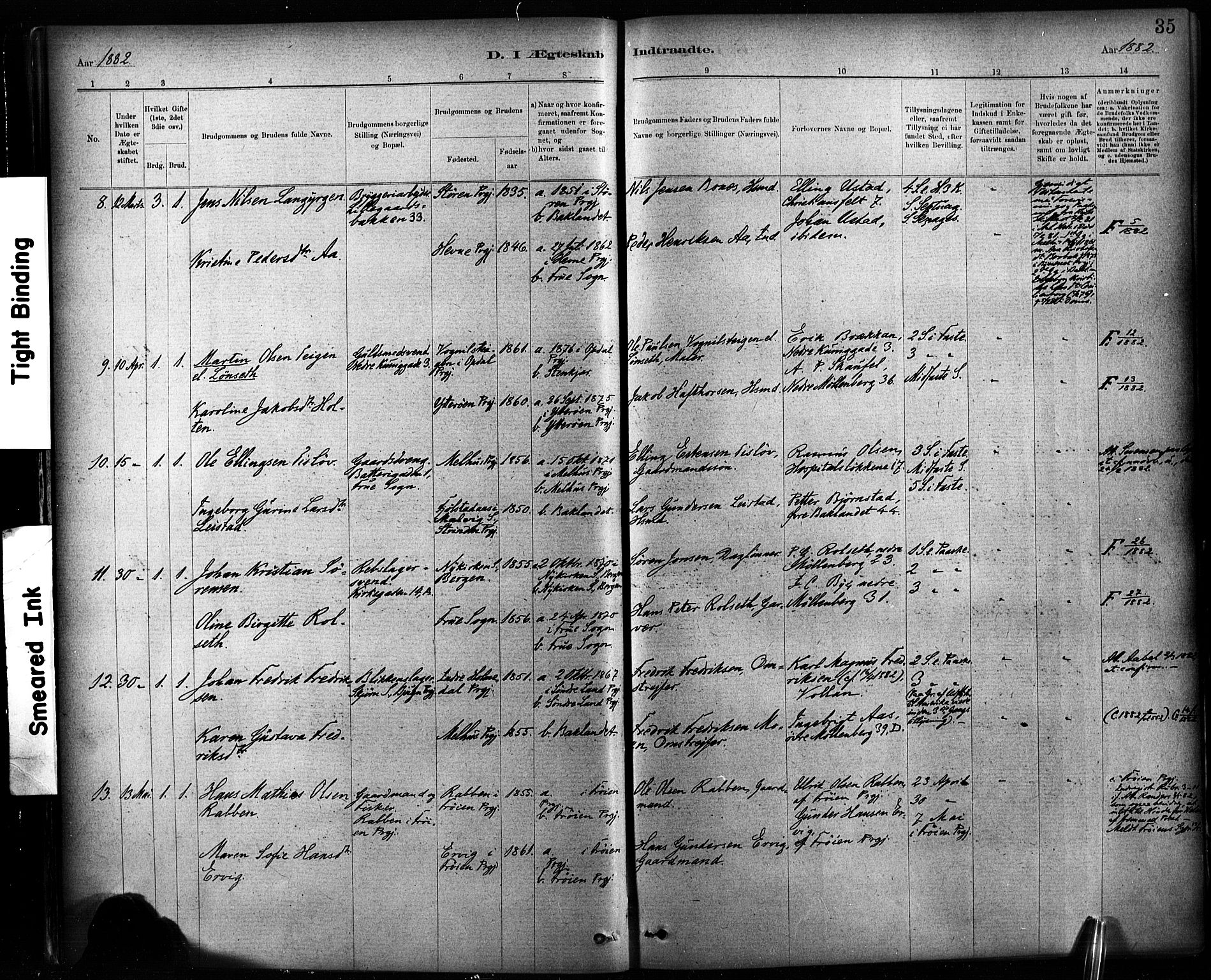 Ministerialprotokoller, klokkerbøker og fødselsregistre - Sør-Trøndelag, SAT/A-1456/604/L0189: Parish register (official) no. 604A10, 1878-1892, p. 35