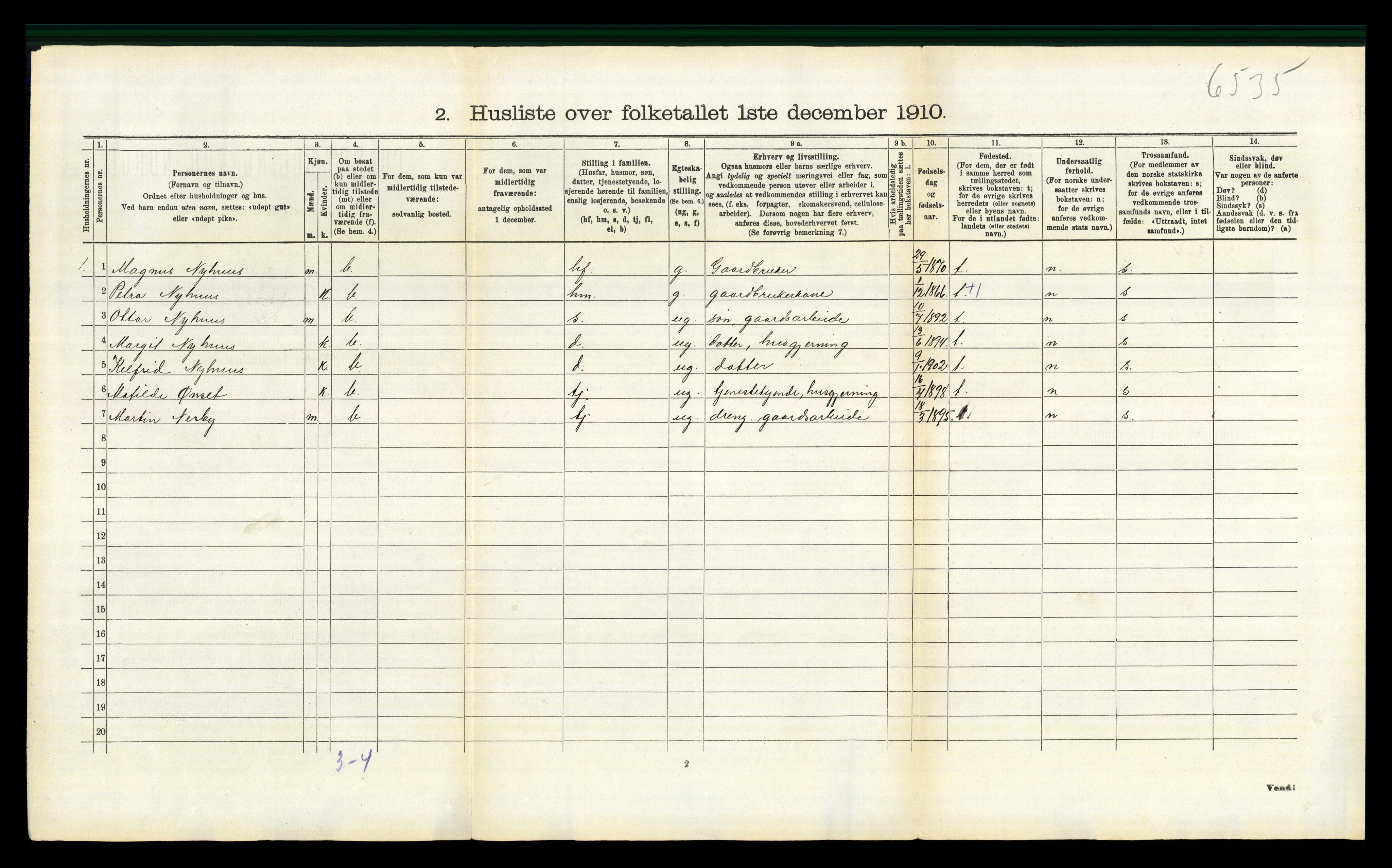 RA, 1910 census for Trysil, 1910, p. 866