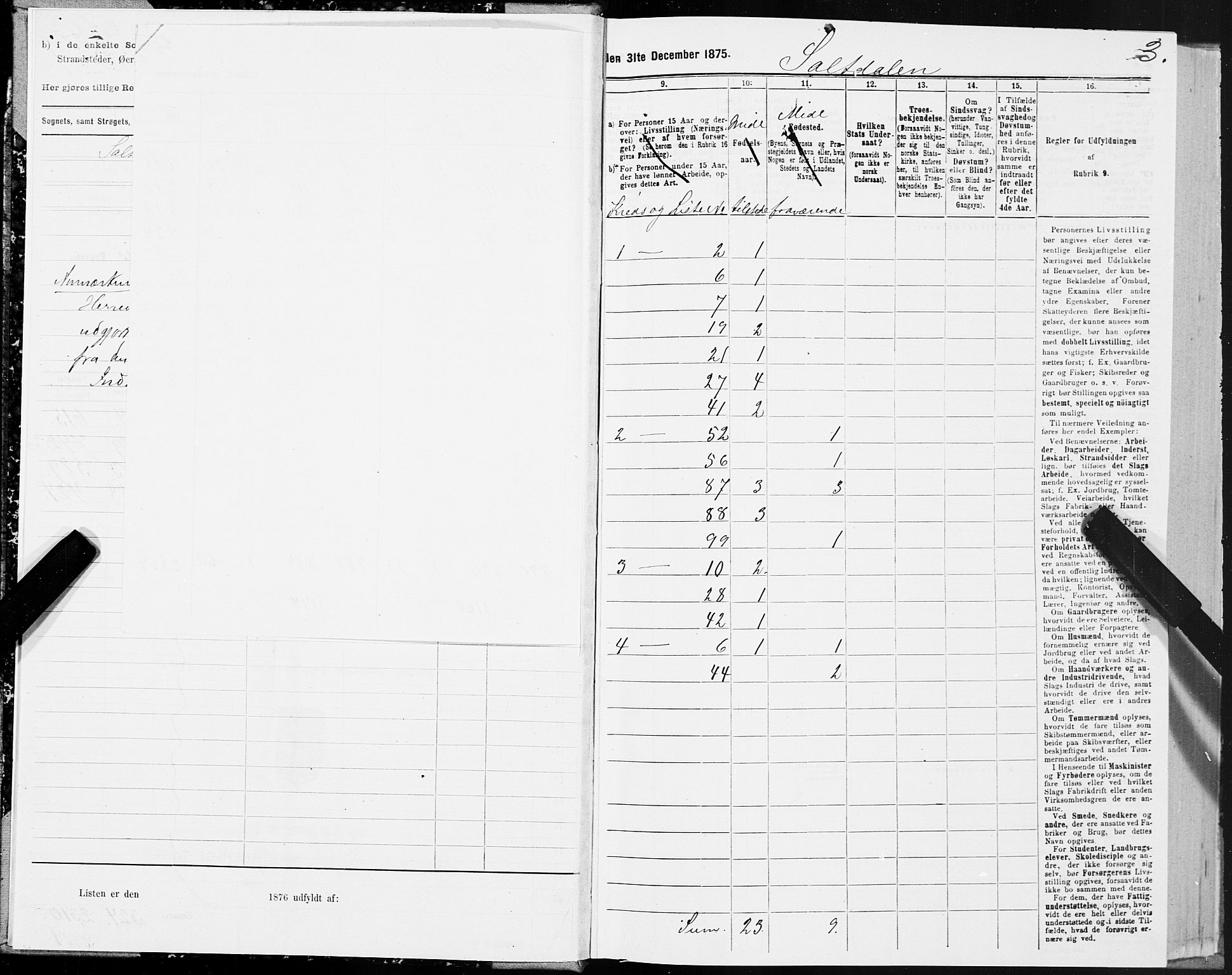 SAT, 1875 census for 1840P Saltdal, 1875, p. 1003