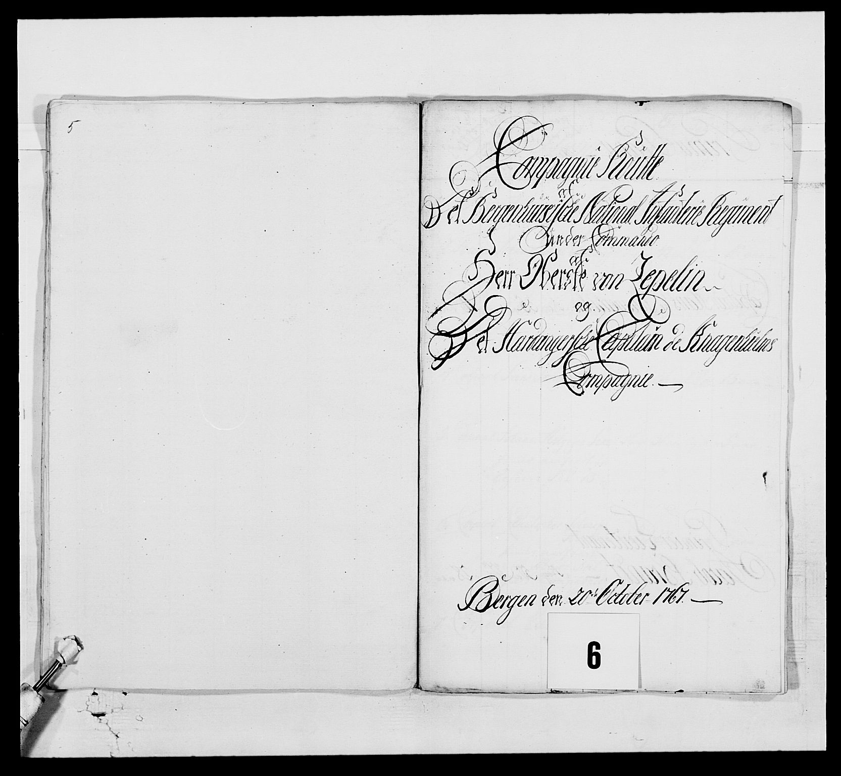 Kommanderende general (KG I) med Det norske krigsdirektorium, AV/RA-EA-5419/E/Ea/L0519: 1. Bergenhusiske regiment, 1767, p. 107