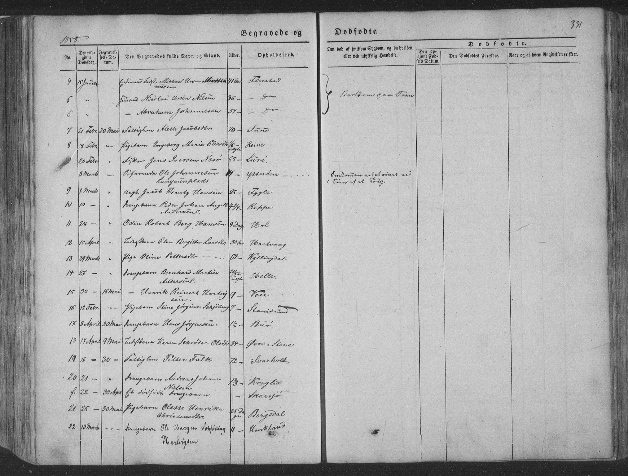 Ministerialprotokoller, klokkerbøker og fødselsregistre - Nordland, AV/SAT-A-1459/881/L1165: Parish register (copy) no. 881C02, 1854-1876, p. 331