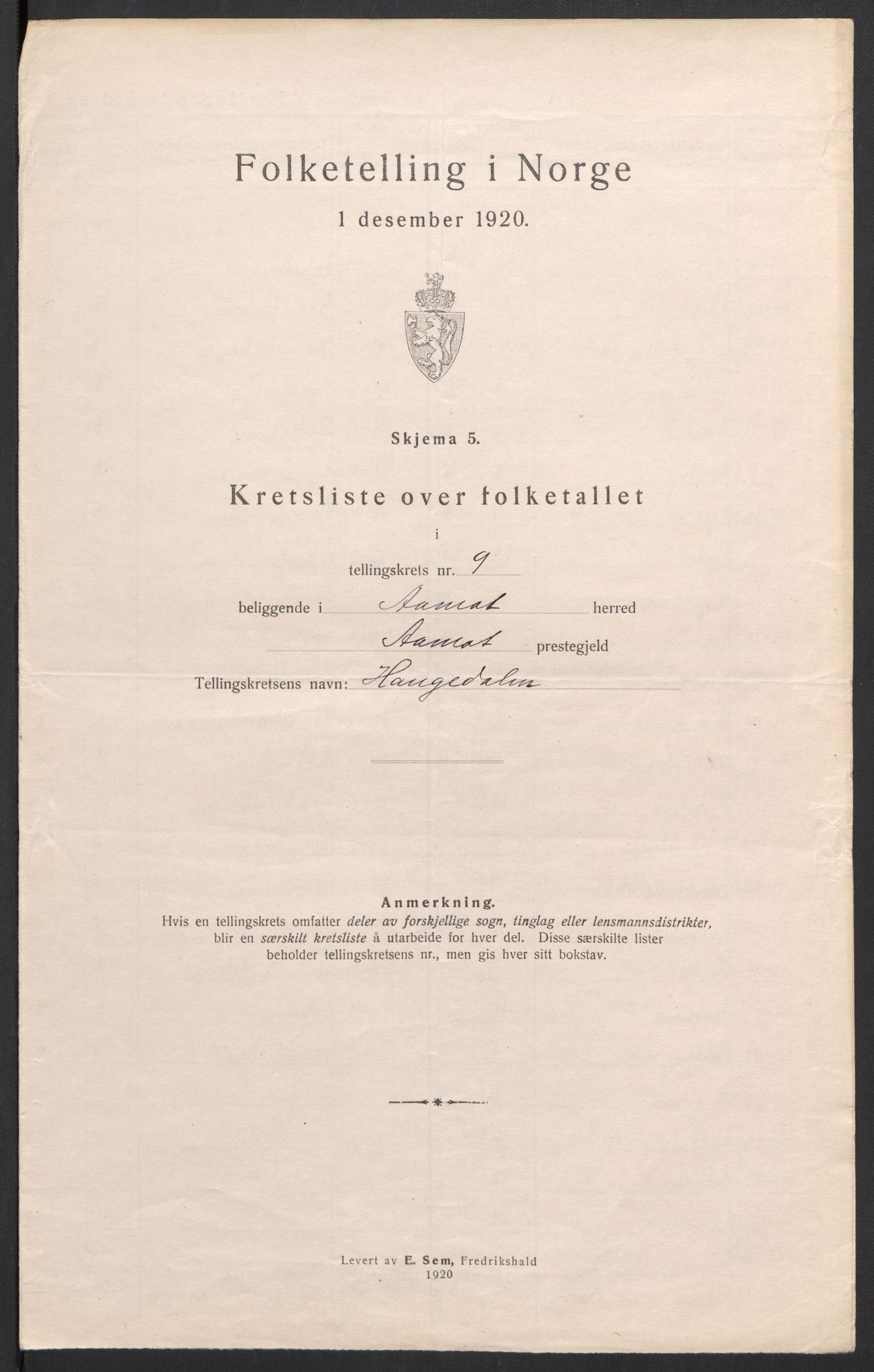 SAH, 1920 census for Åmot, 1920, p. 38