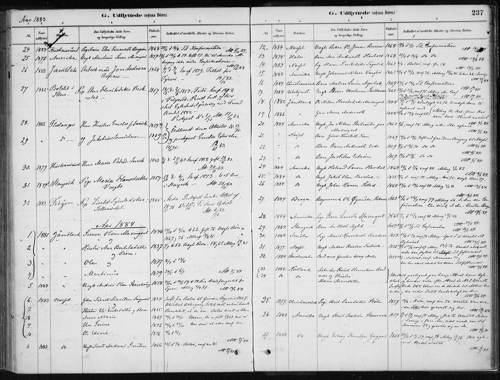 Ministerialprotokoller, klokkerbøker og fødselsregistre - Møre og Romsdal, SAT/A-1454/586/L0987: Parish register (official) no. 586A13, 1879-1892, p. 237