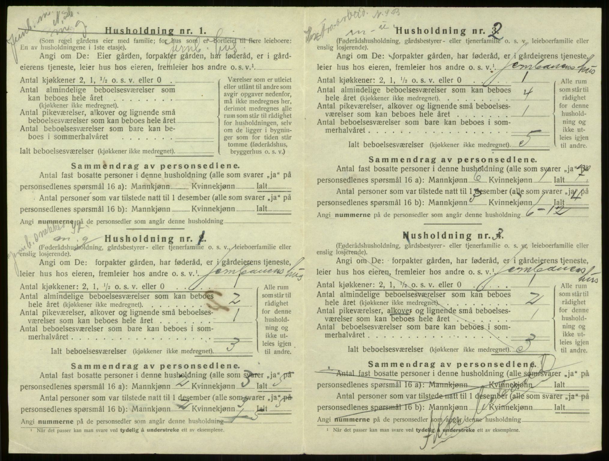 SAB, 1920 census for Aurland, 1920, p. 564