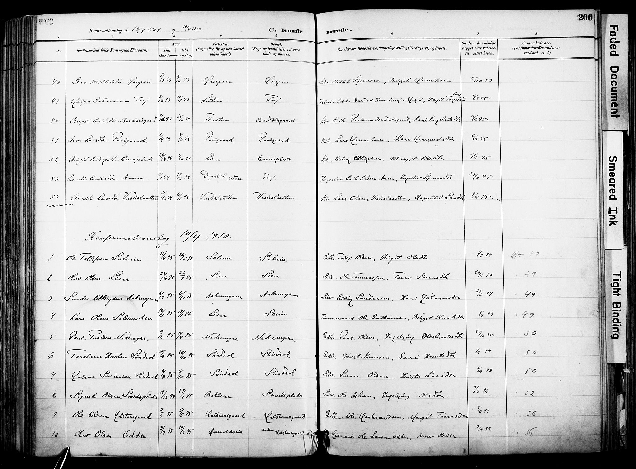 Hol kirkebøker, AV/SAKO-A-227/F/Fa/L0003: Parish register (official) no. I 3, 1887-1918, p. 206