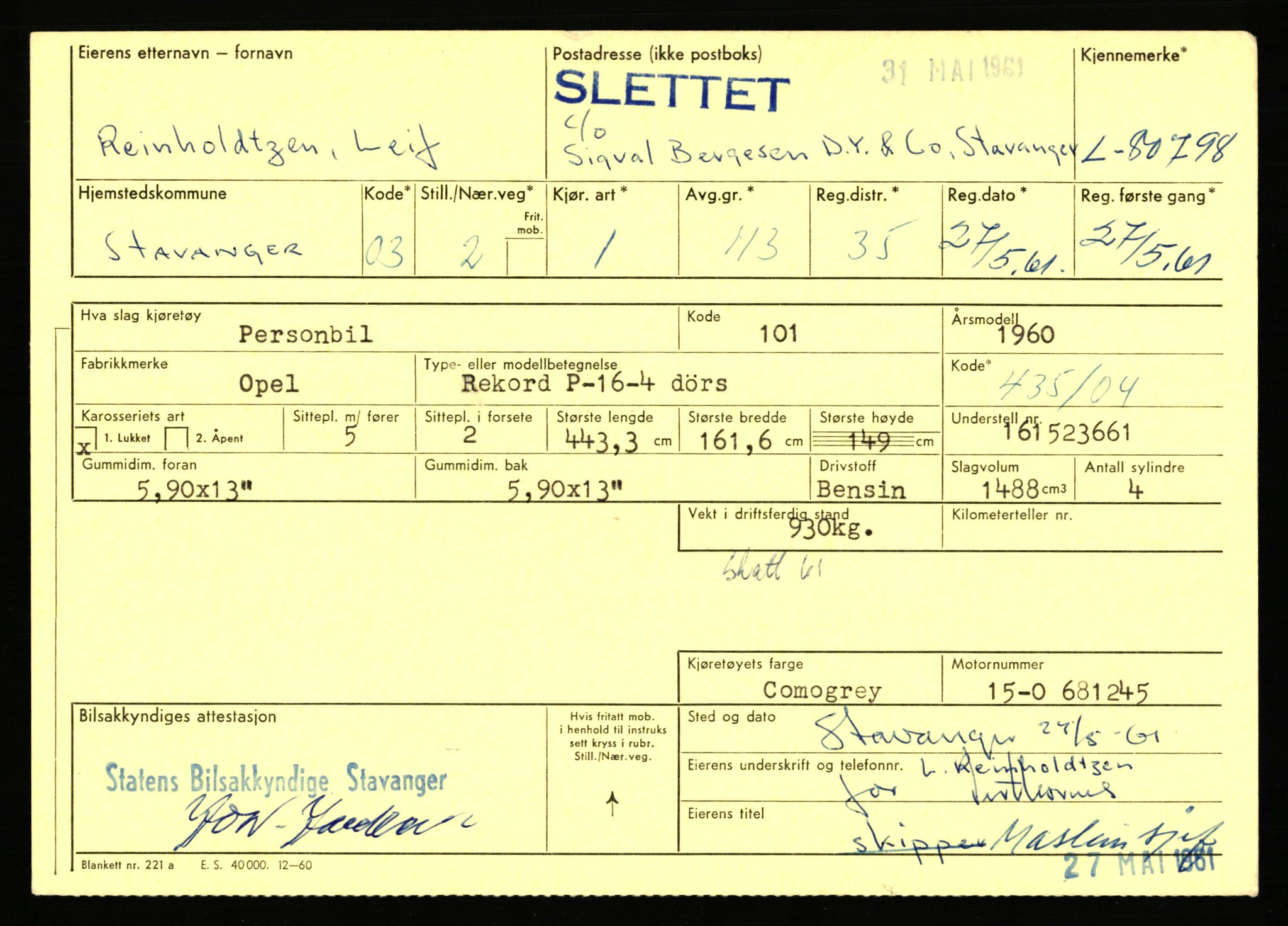 Stavanger trafikkstasjon, AV/SAST-A-101942/0/F/L0071: L-80500 - L-82199, 1930-1971, p. 515