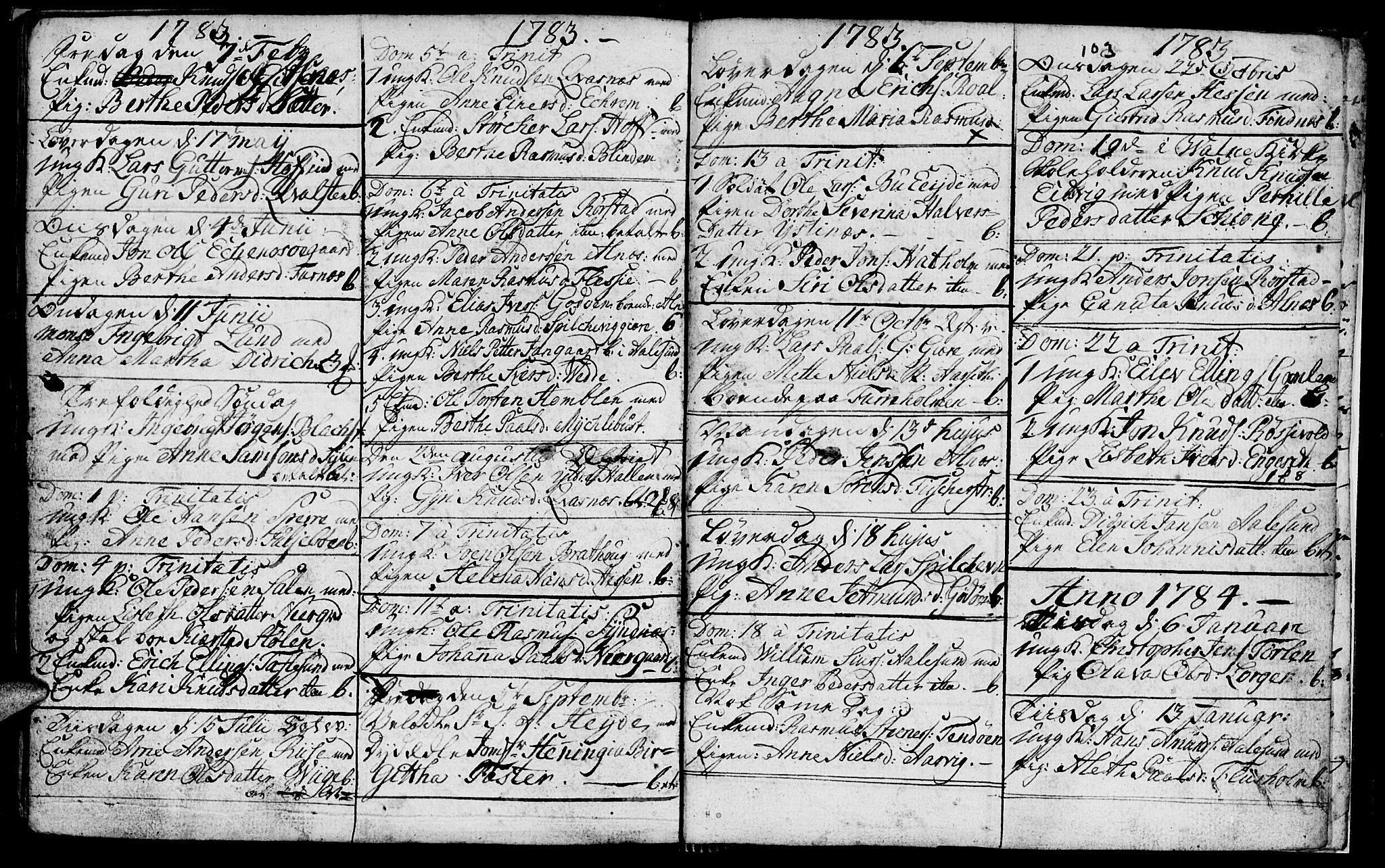 Ministerialprotokoller, klokkerbøker og fødselsregistre - Møre og Romsdal, AV/SAT-A-1454/528/L0420: Parish register (copy) no. 528C01, 1764-1784, p. 103